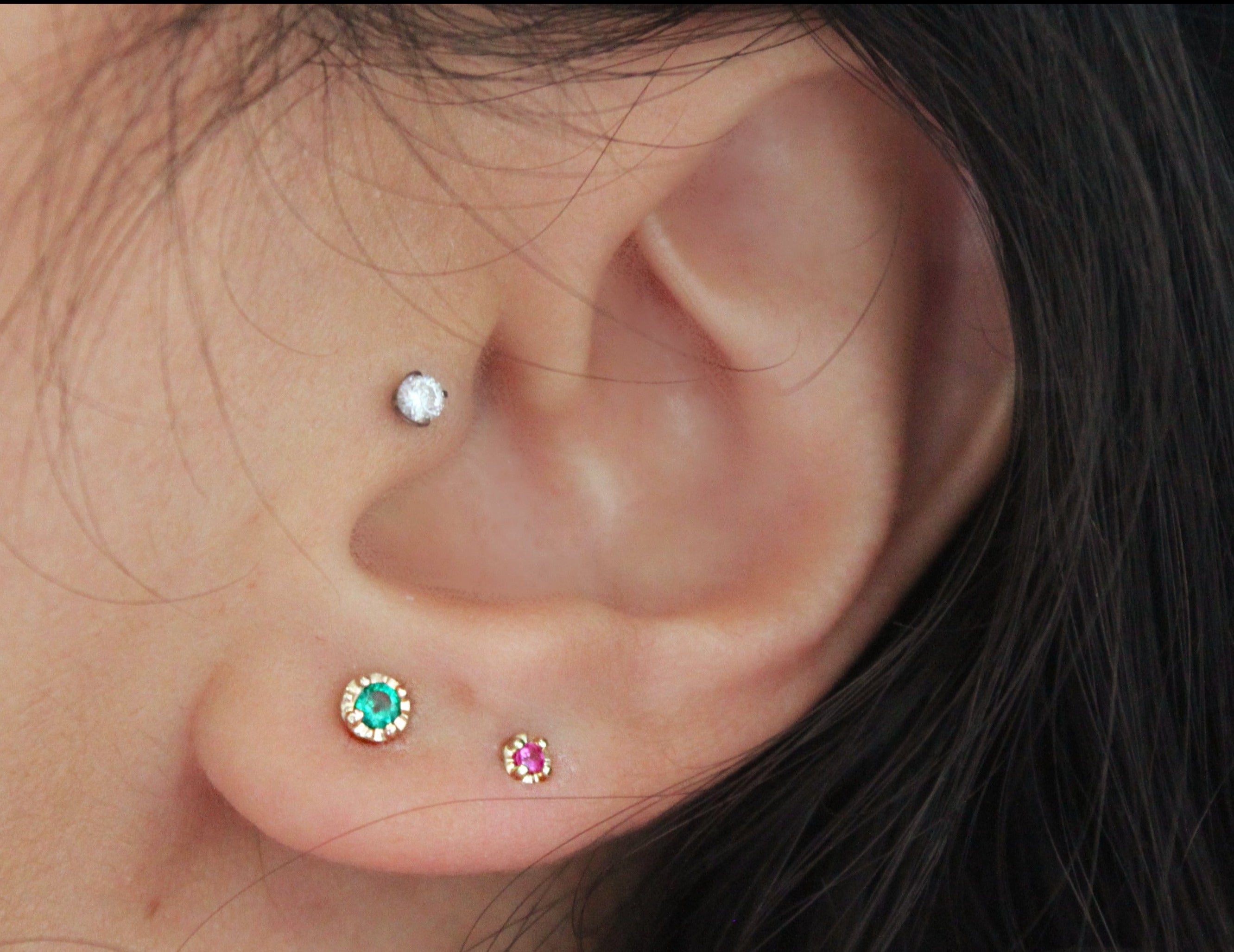 Emerald Prong Studs