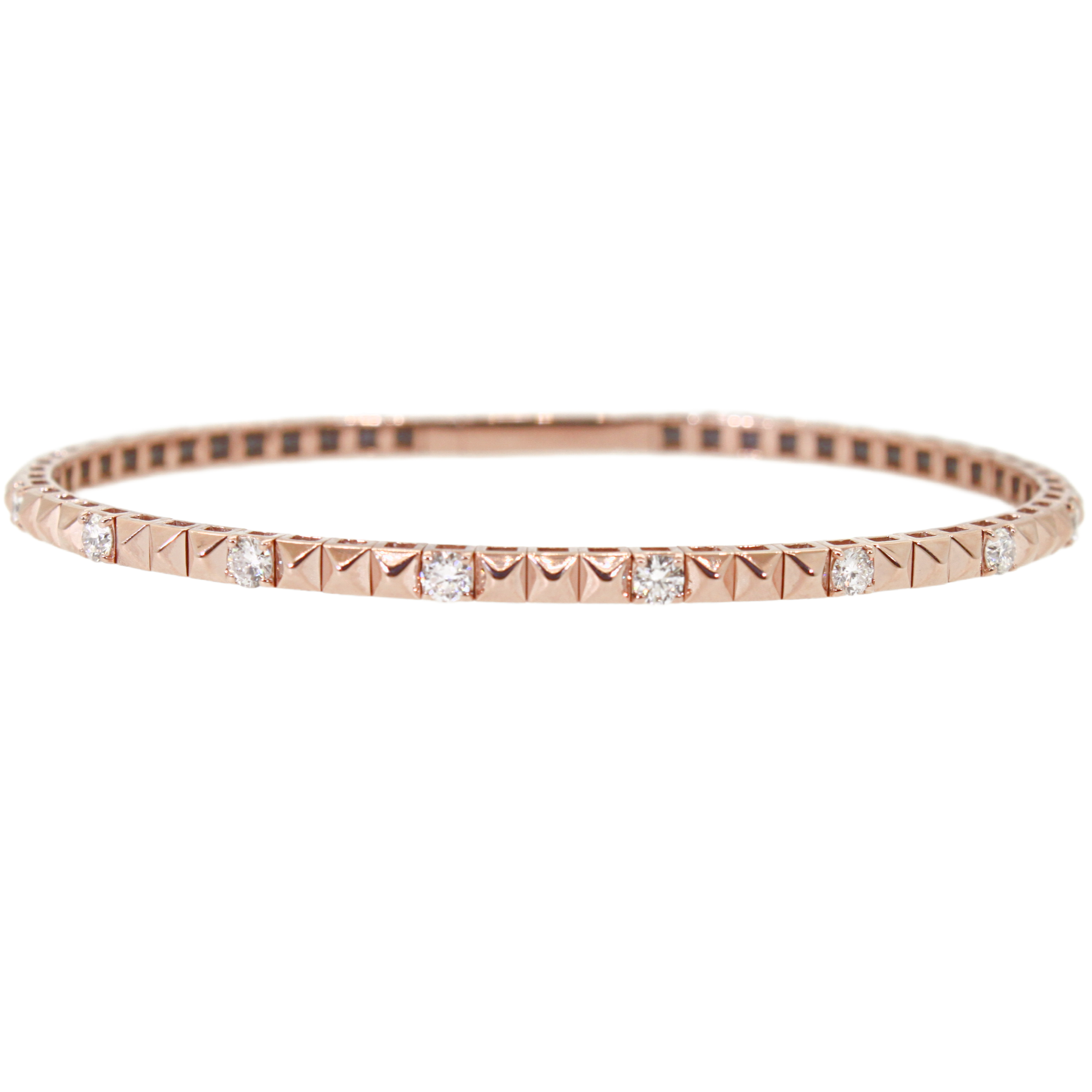 rose gold pyramid flex bangle