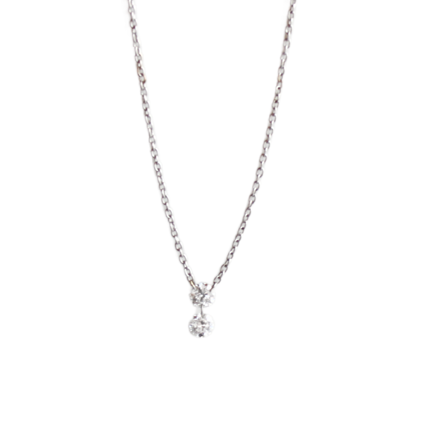 White Gold Double Diamond Necklace