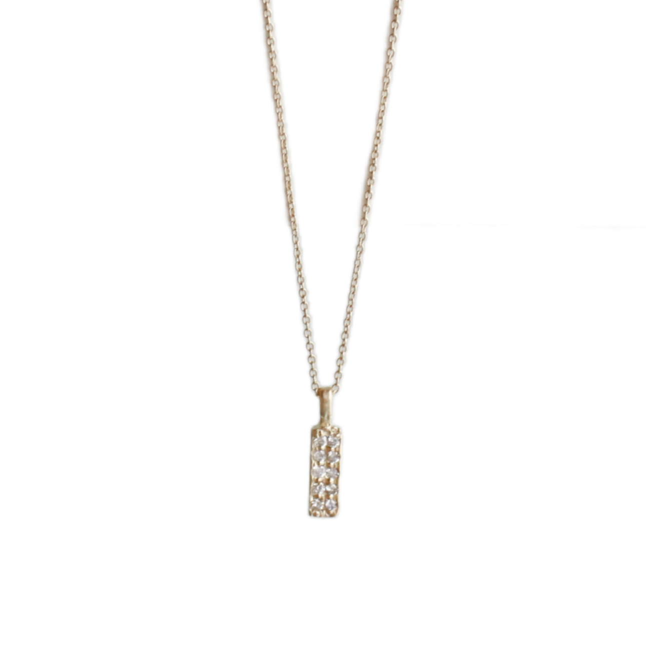 Gold bar necklace with diamonds