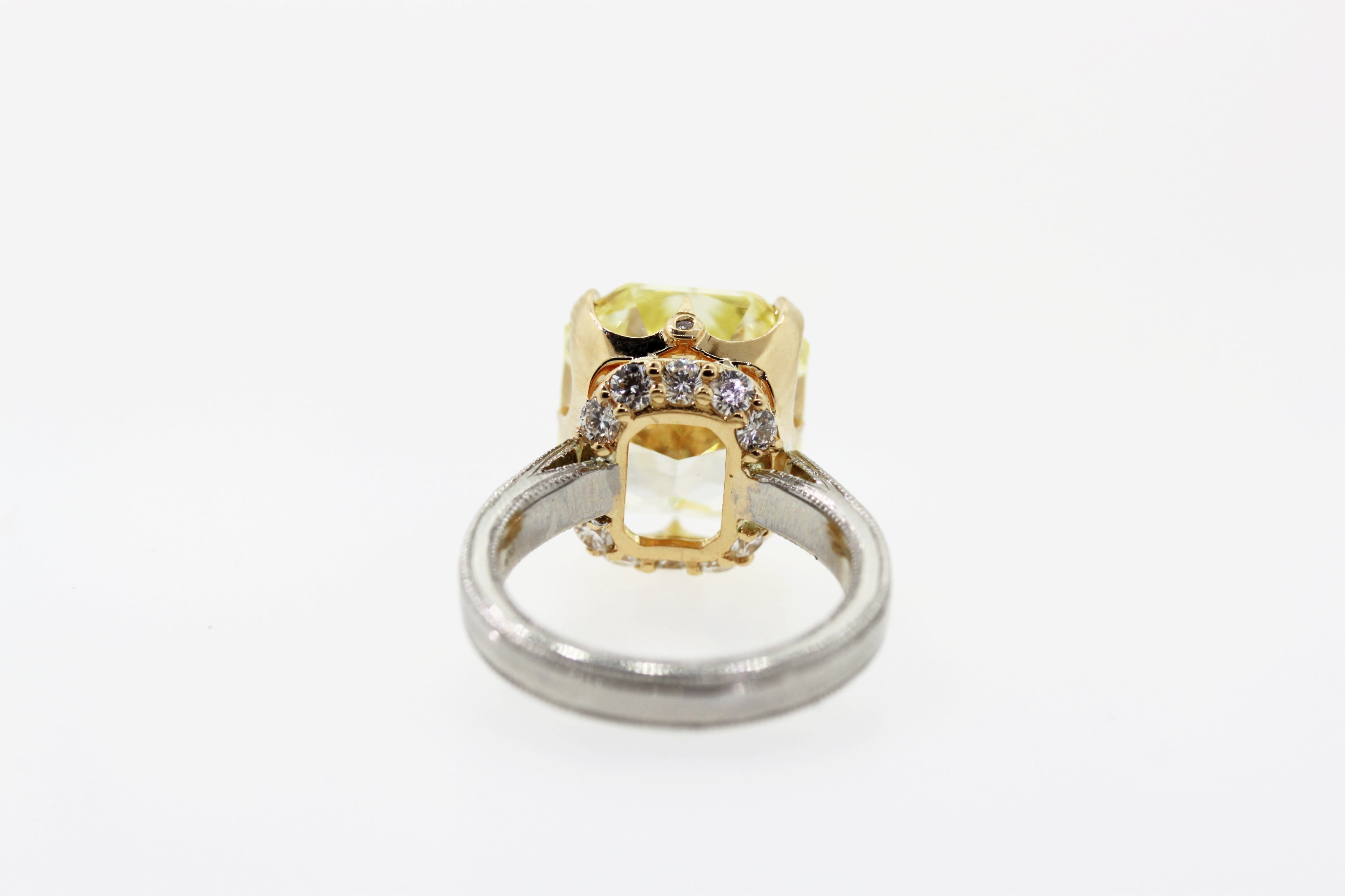 Princess Cut Yellow Diamond Engagement Ring