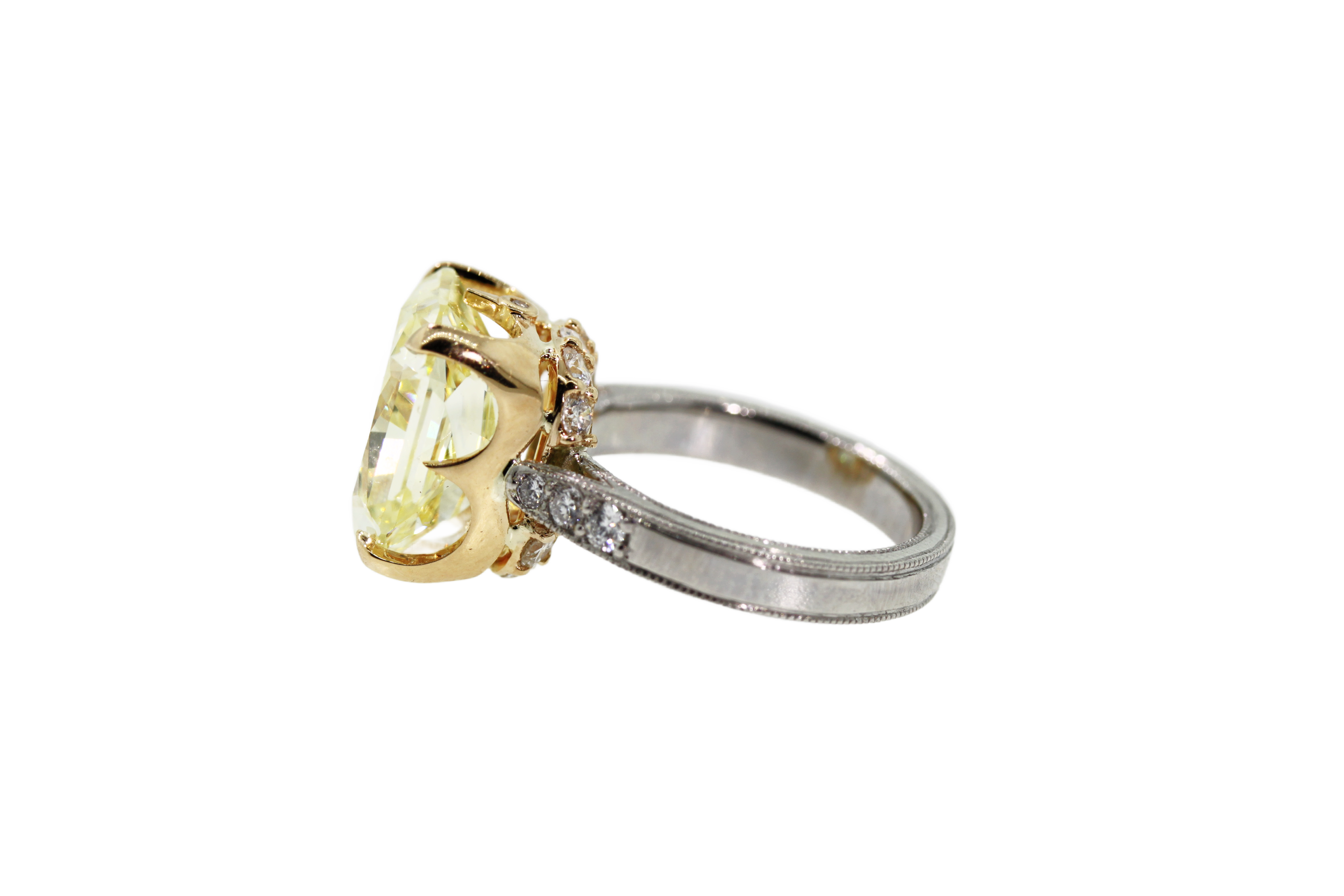 Princess Cut Yellow Diamond Engagement Ring