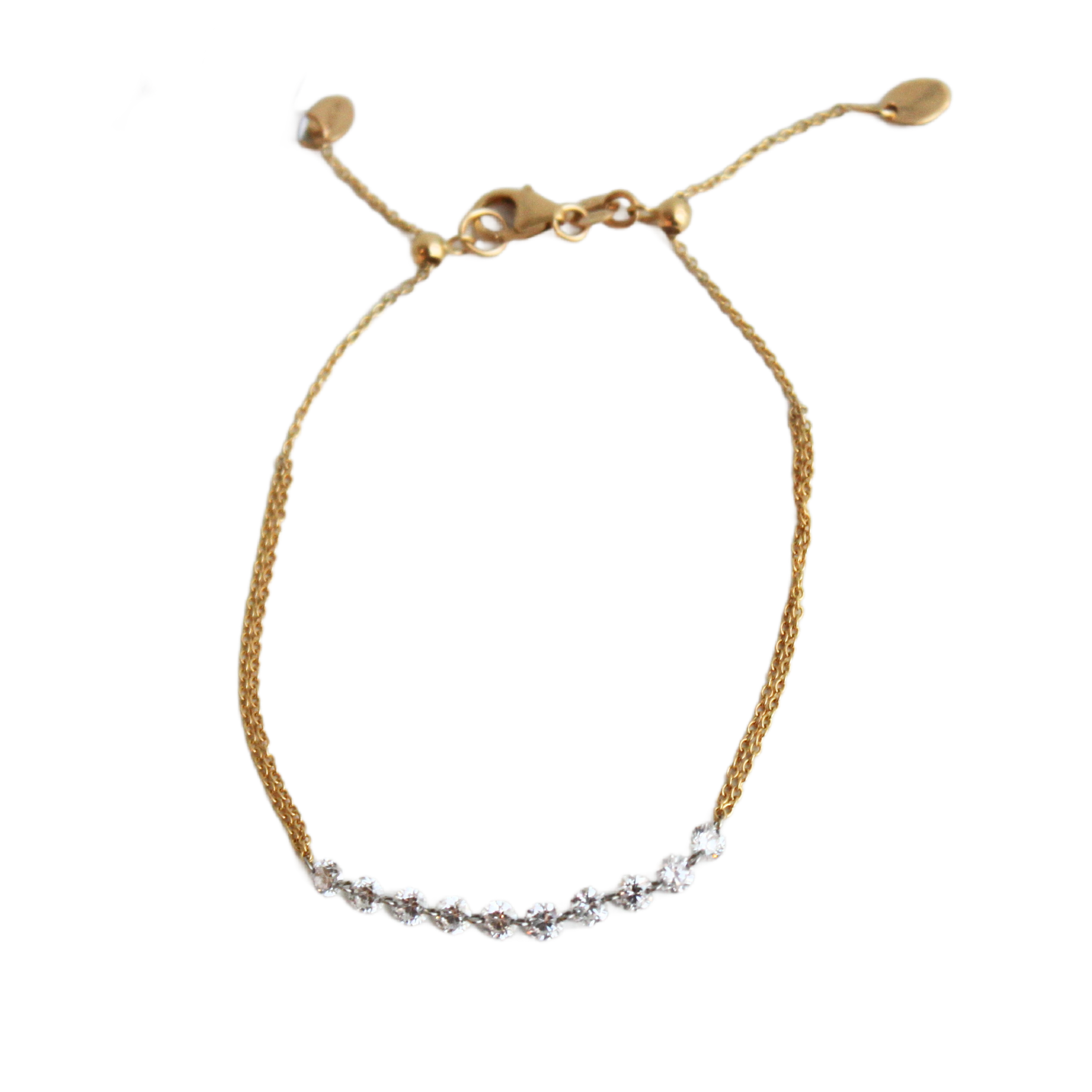 Adjustable Drilled Diamonds Bracelet