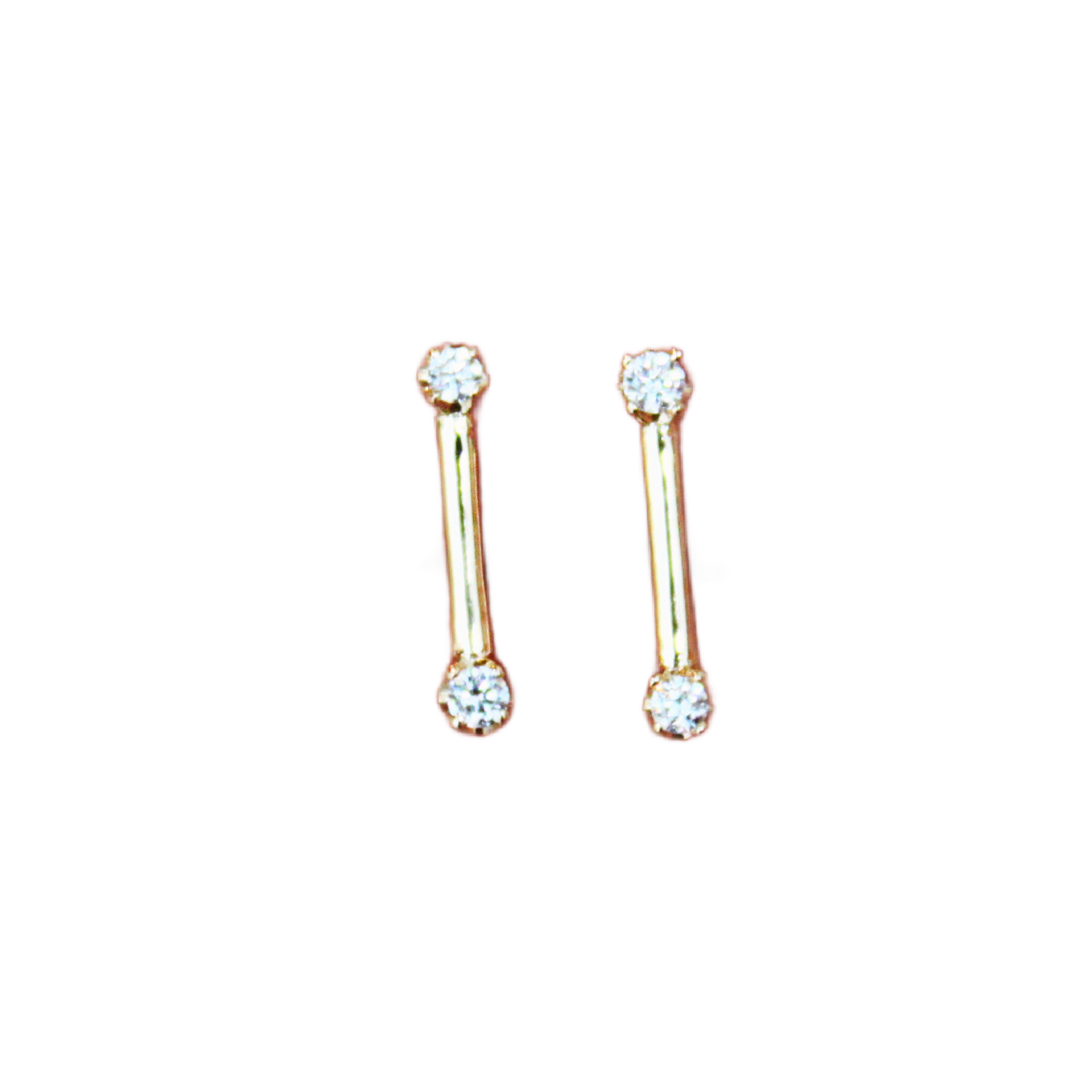 Two Diamonds Connecting Bar Stud