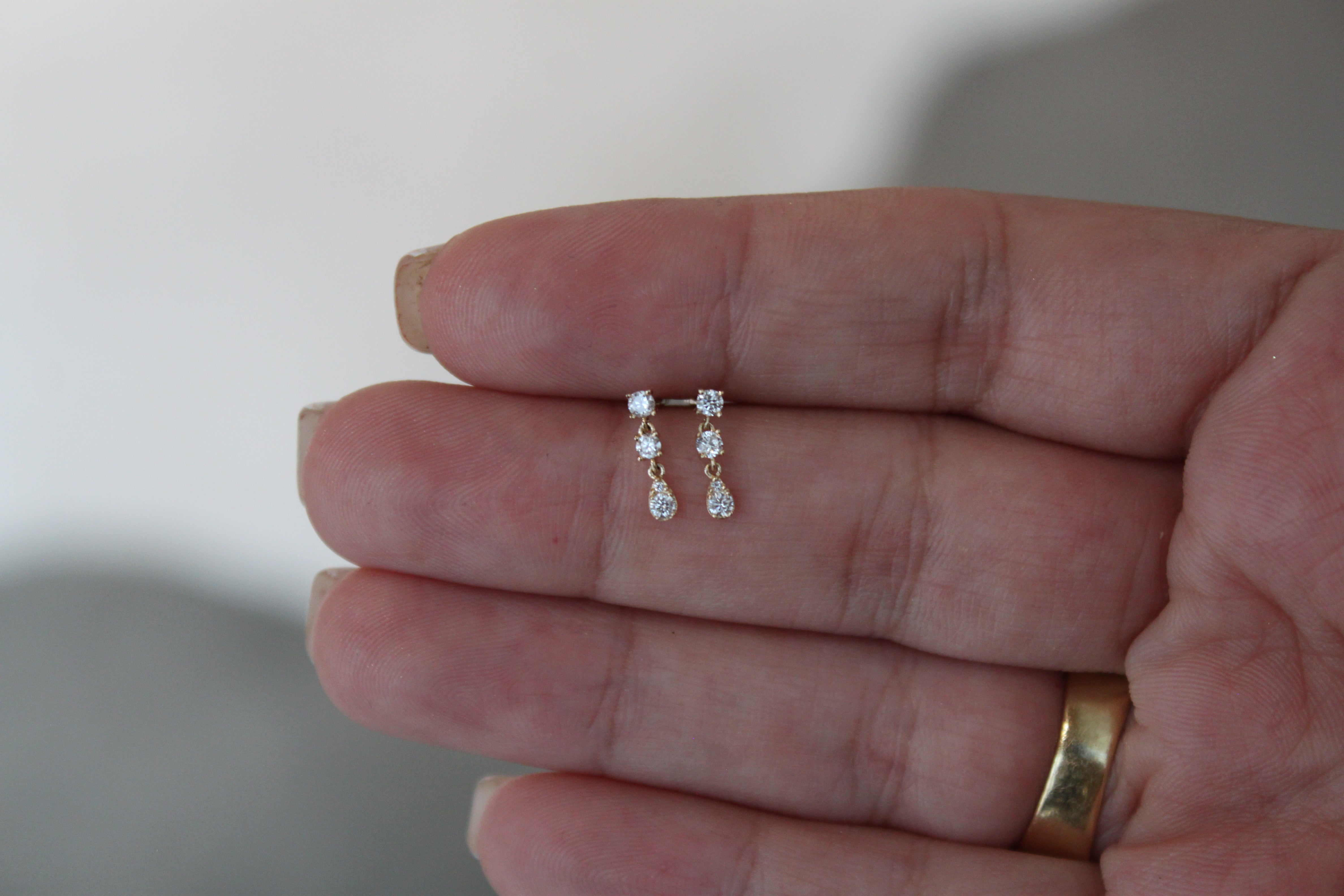 Diamond Dangle Stud Earrings