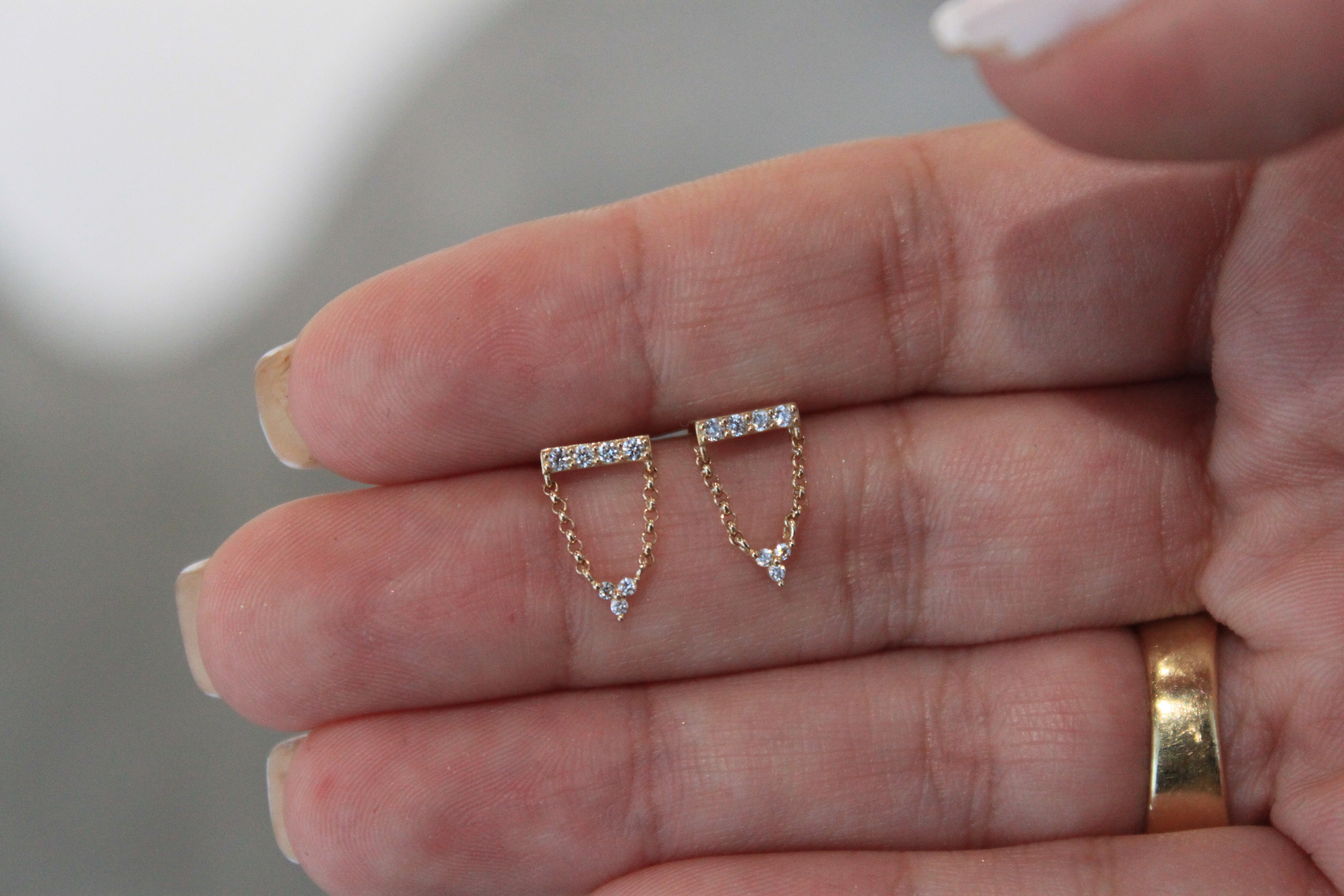 Bar Dangle Diamond Earrings