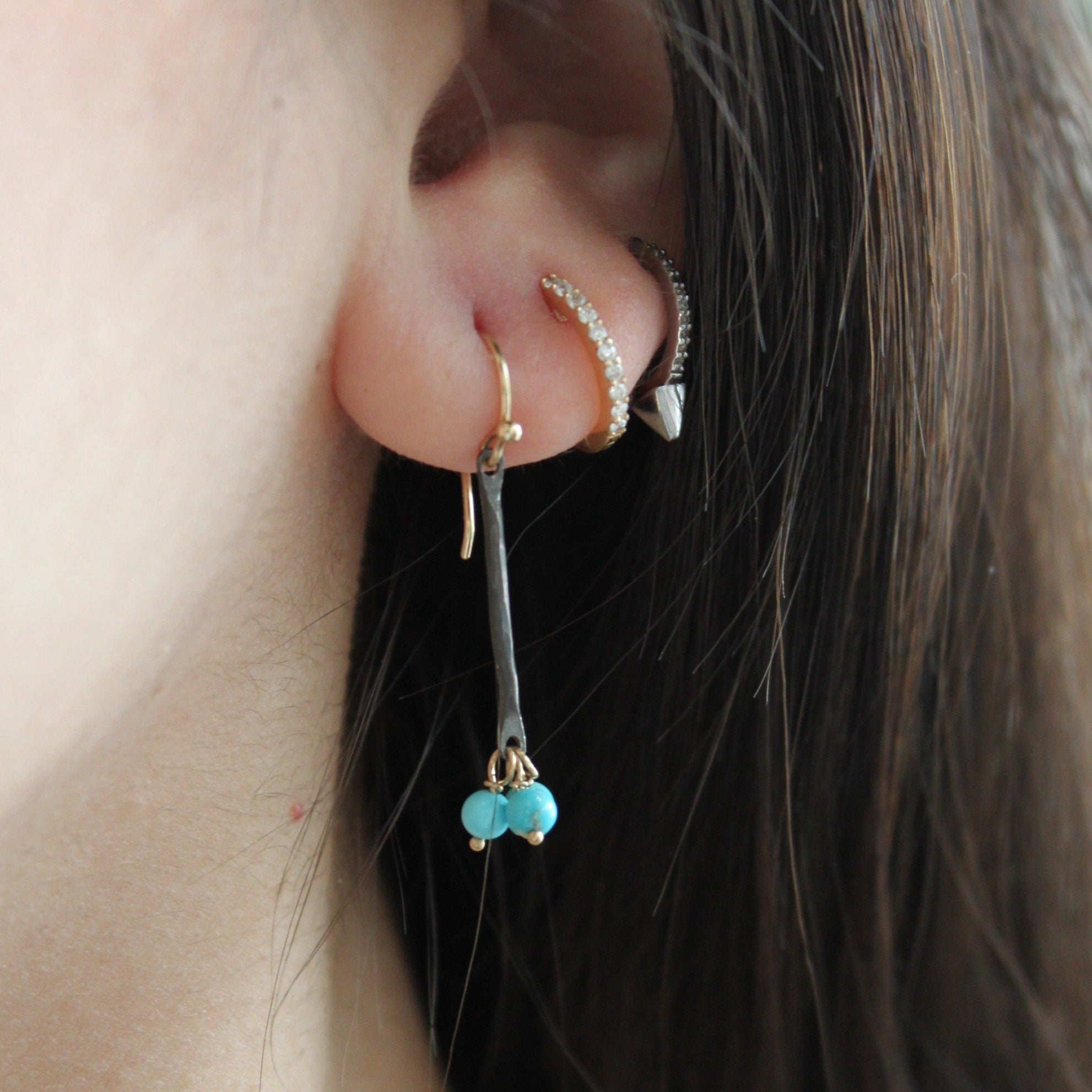 Turquoise Bar Dangle Earrings