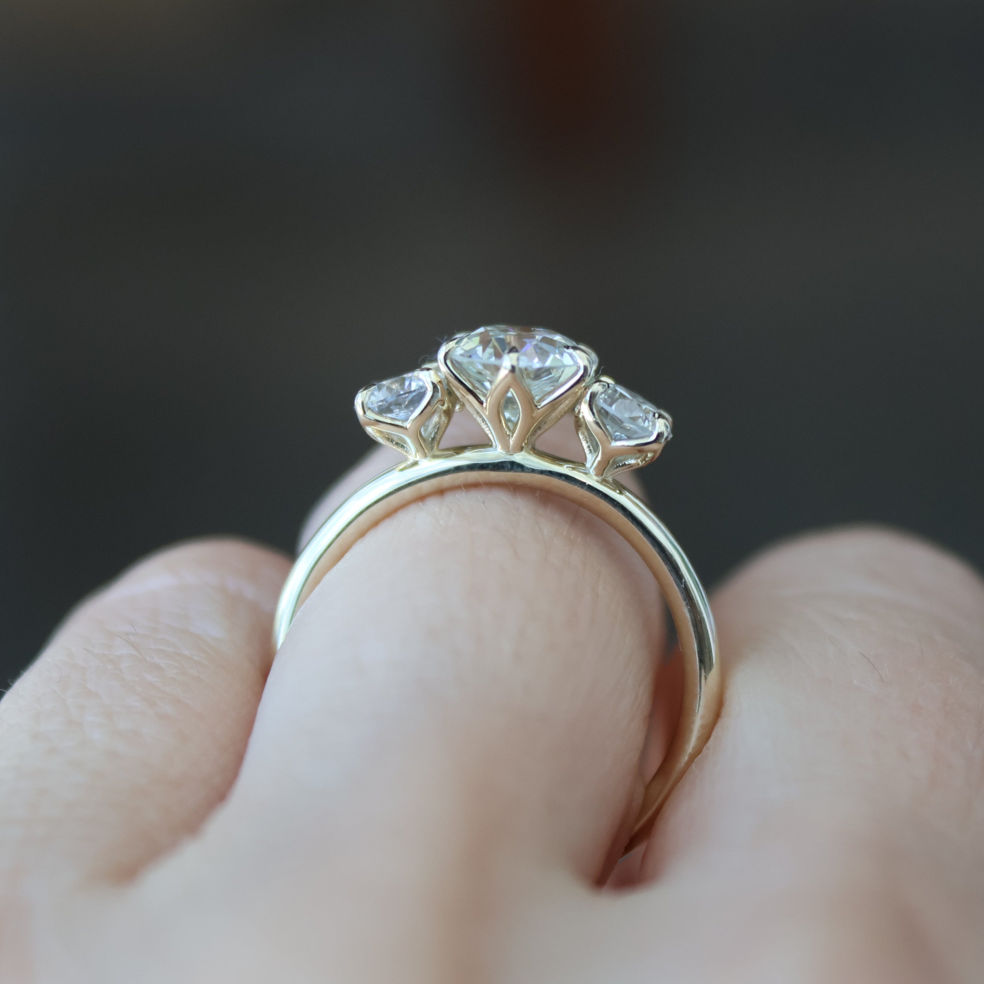 Petal Setting Diamond Engagement Ring