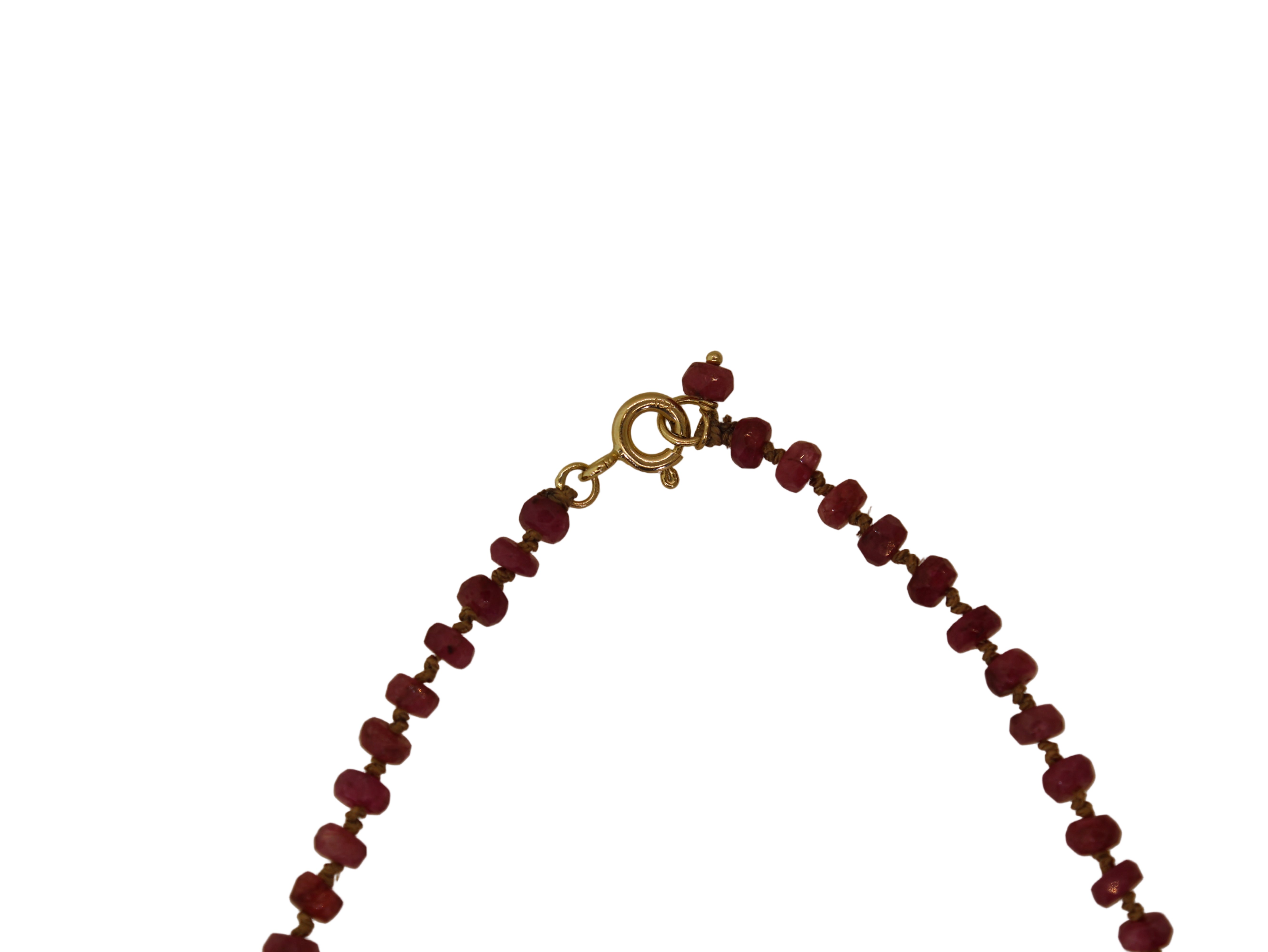 Yellow Diamond & Ruby Silk Necklace