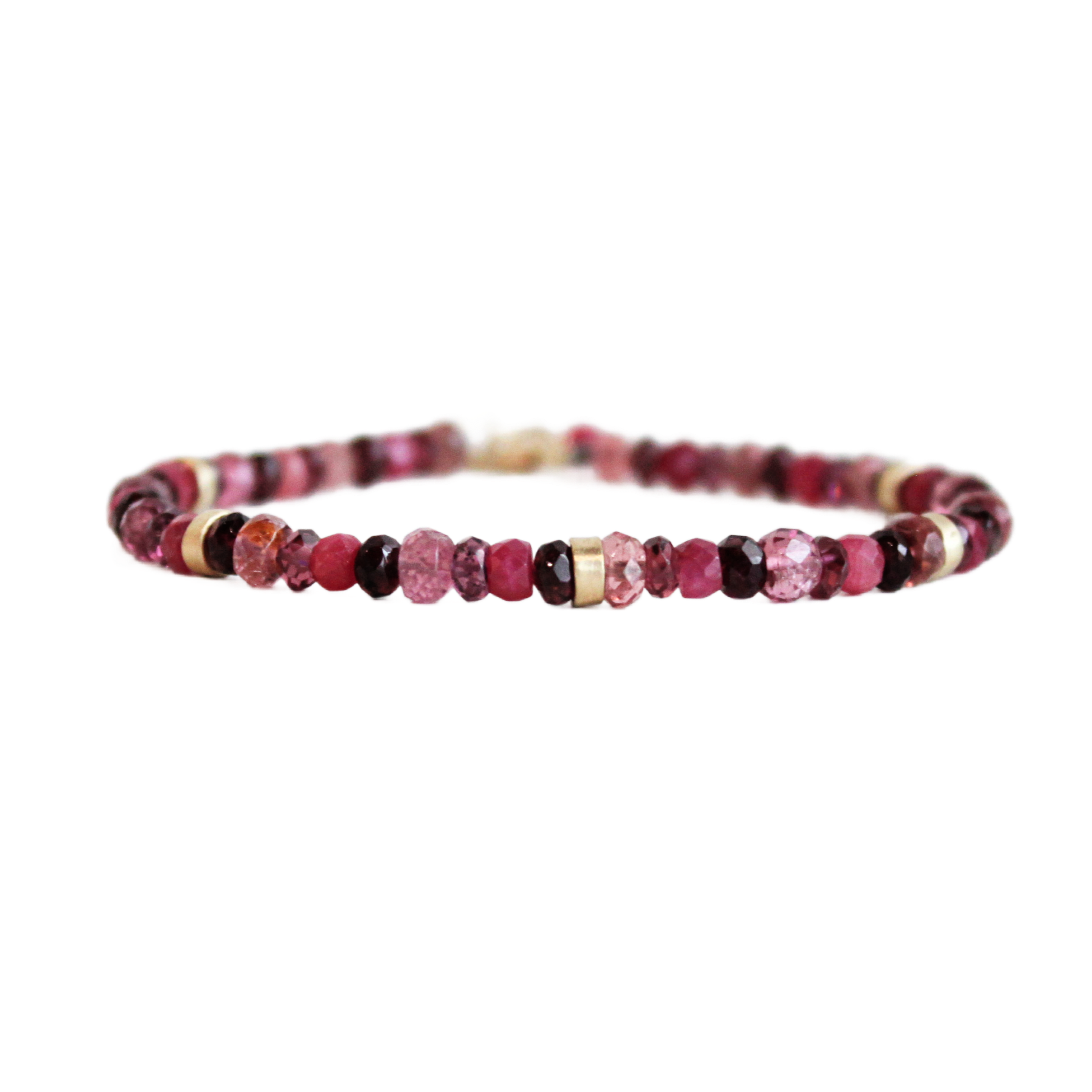 Ruby, Tourmaline and Garnet Gold Bracelet