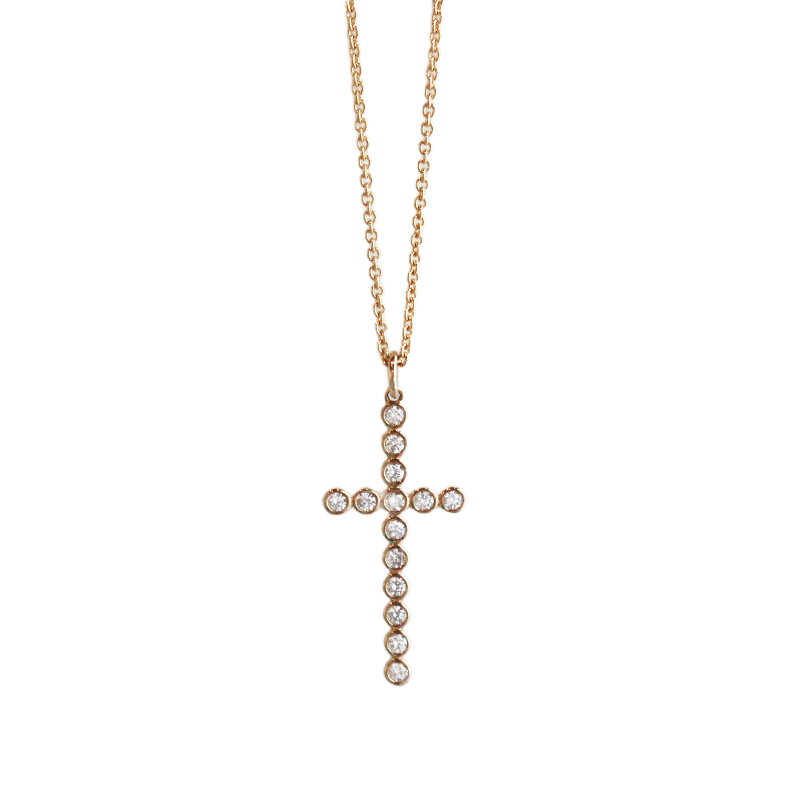 bezel set cross necklace