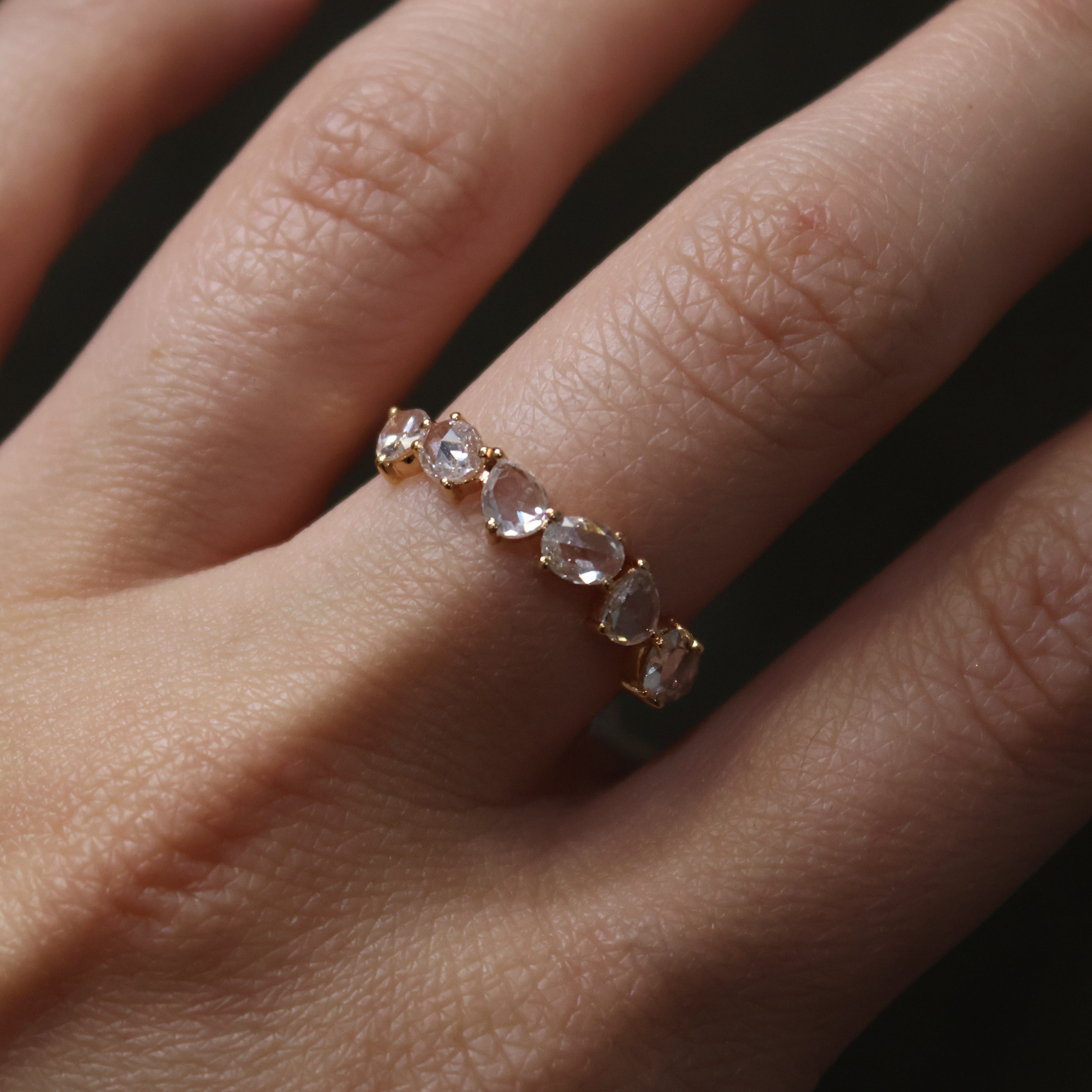 Yellow Gold Pear & Oval Diamond Ring