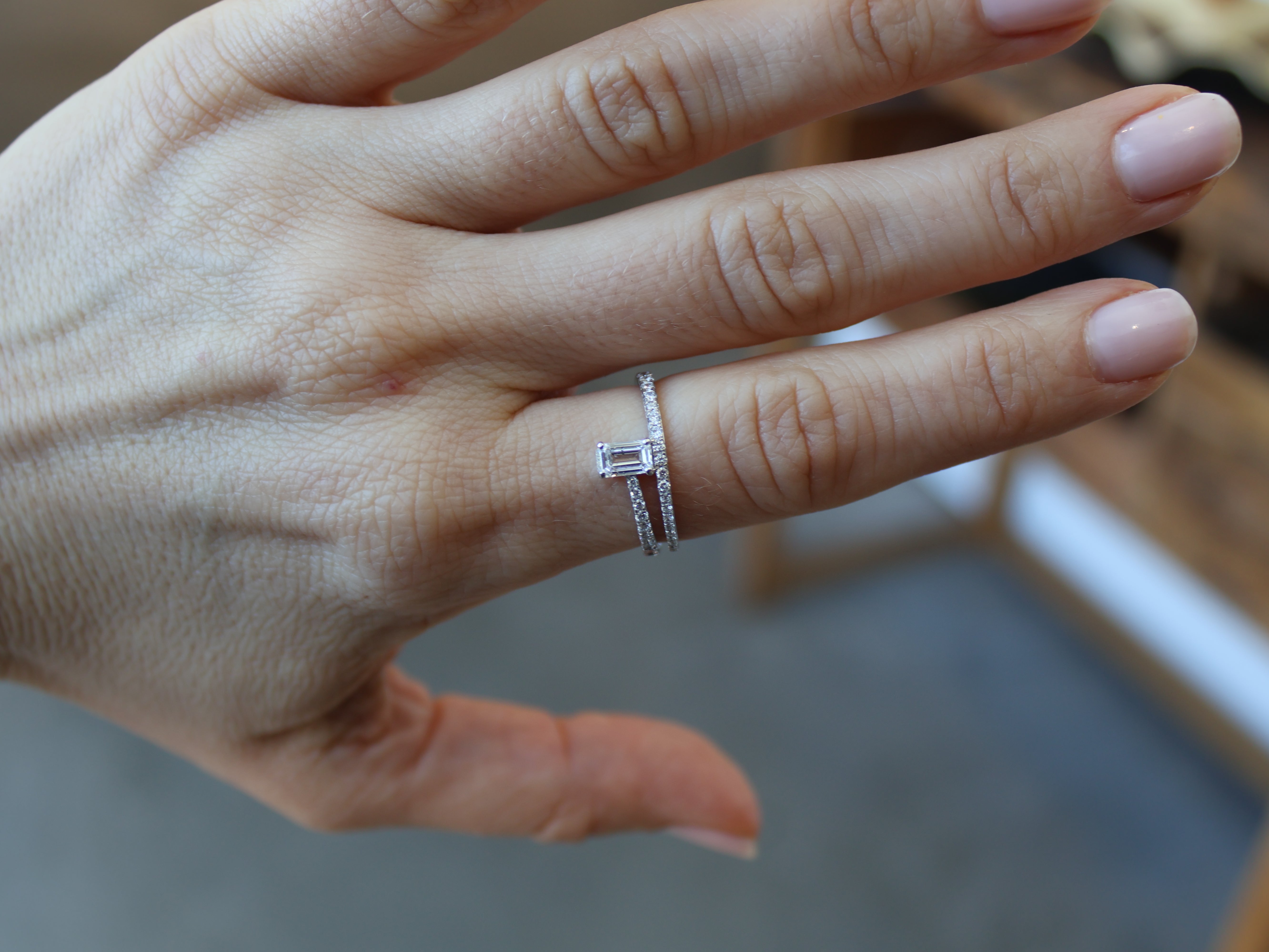 Baguette Swirl Diamond Ring