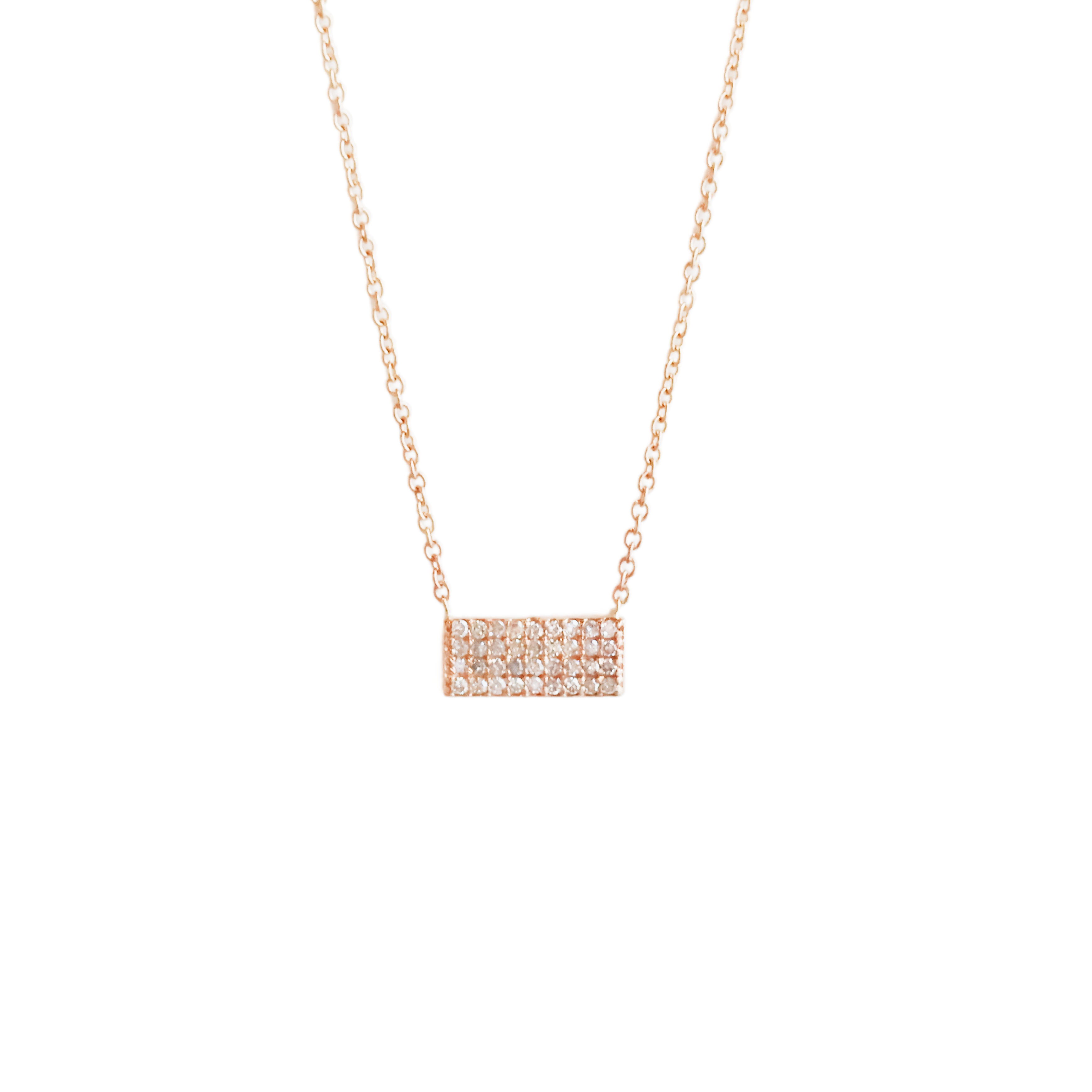 Pave Diamond Brick Necklace