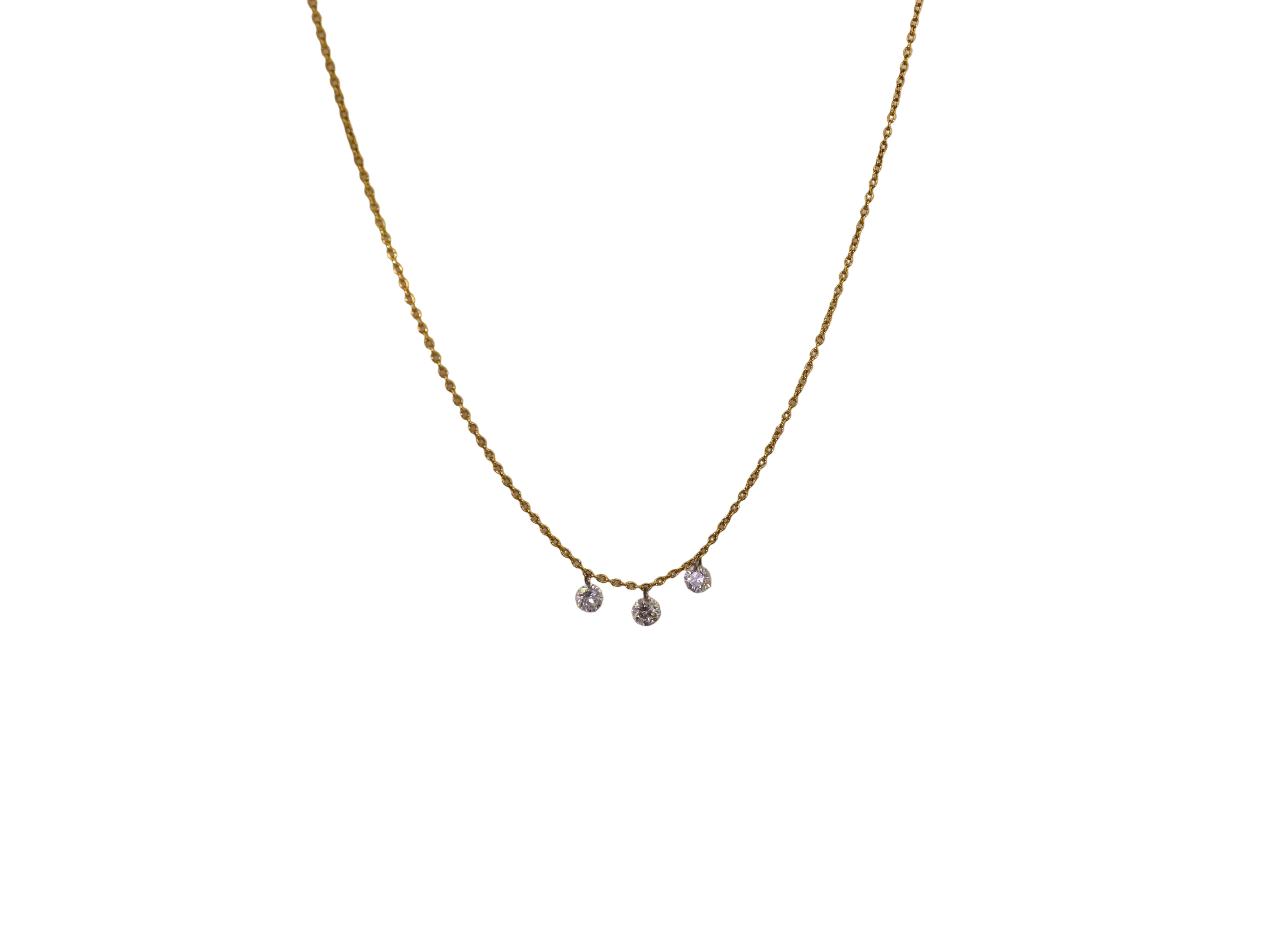 Drilled Diamond Trio Necklace