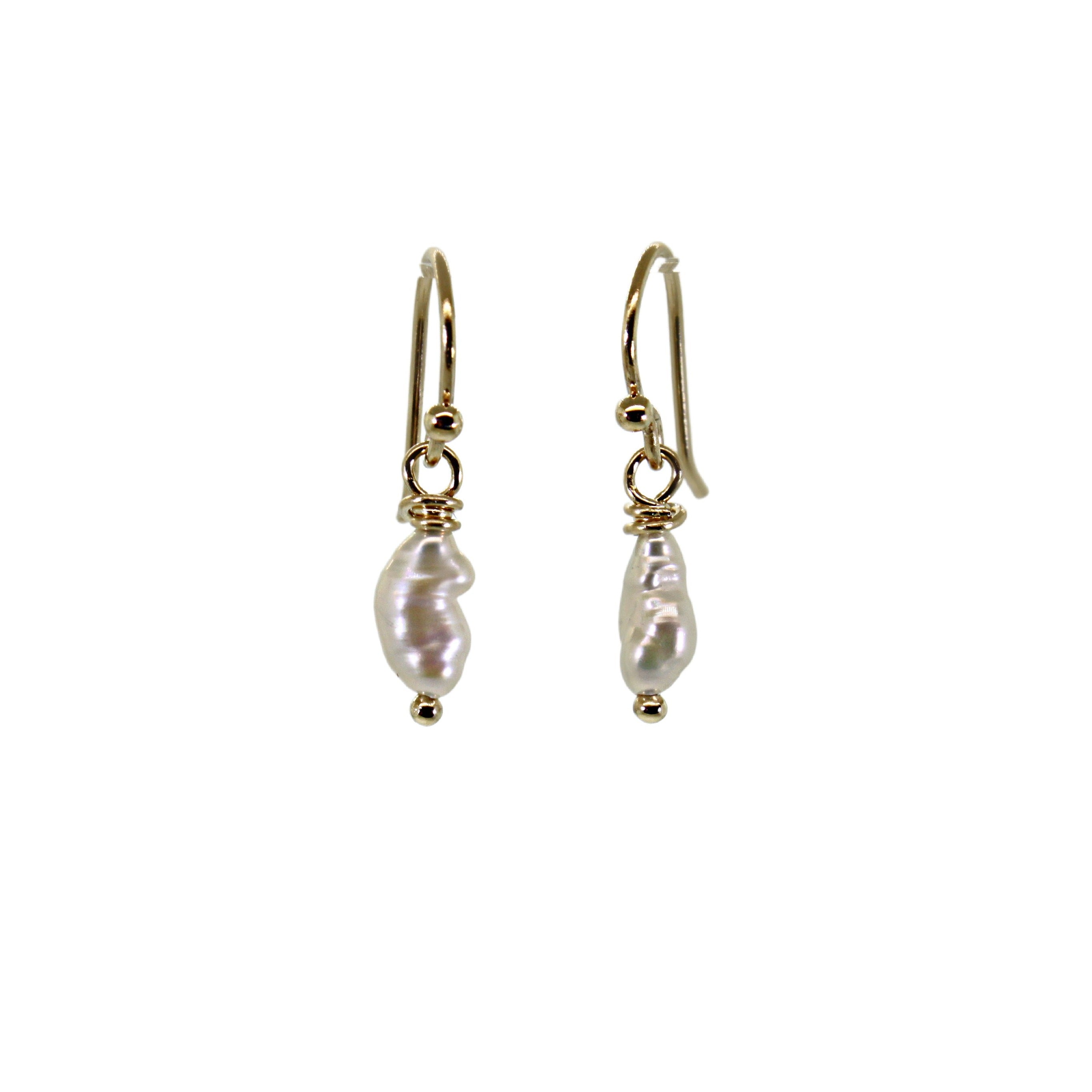 Biwa Pearl Dangle Earrings