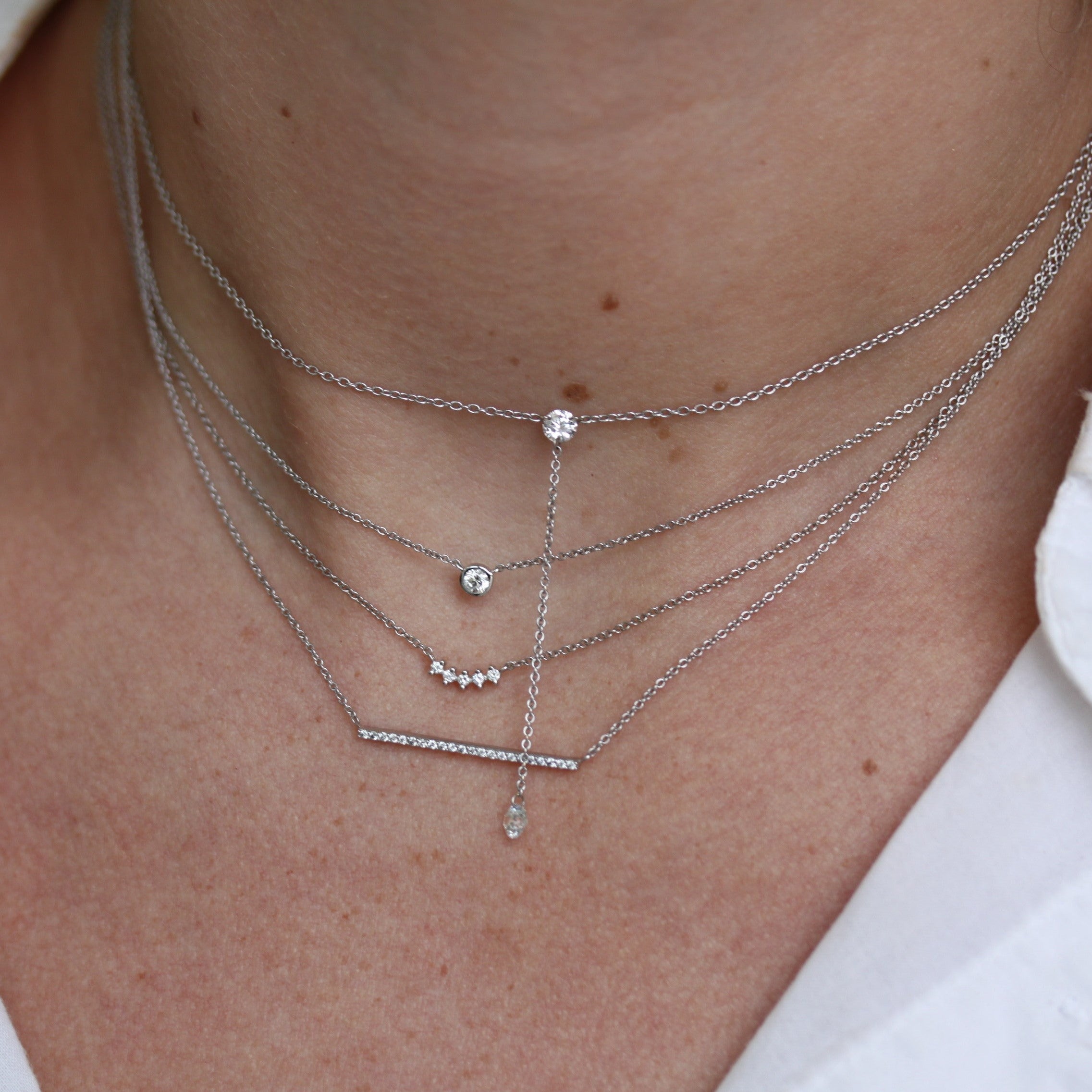 Gold Solitaire Diamond Necklace