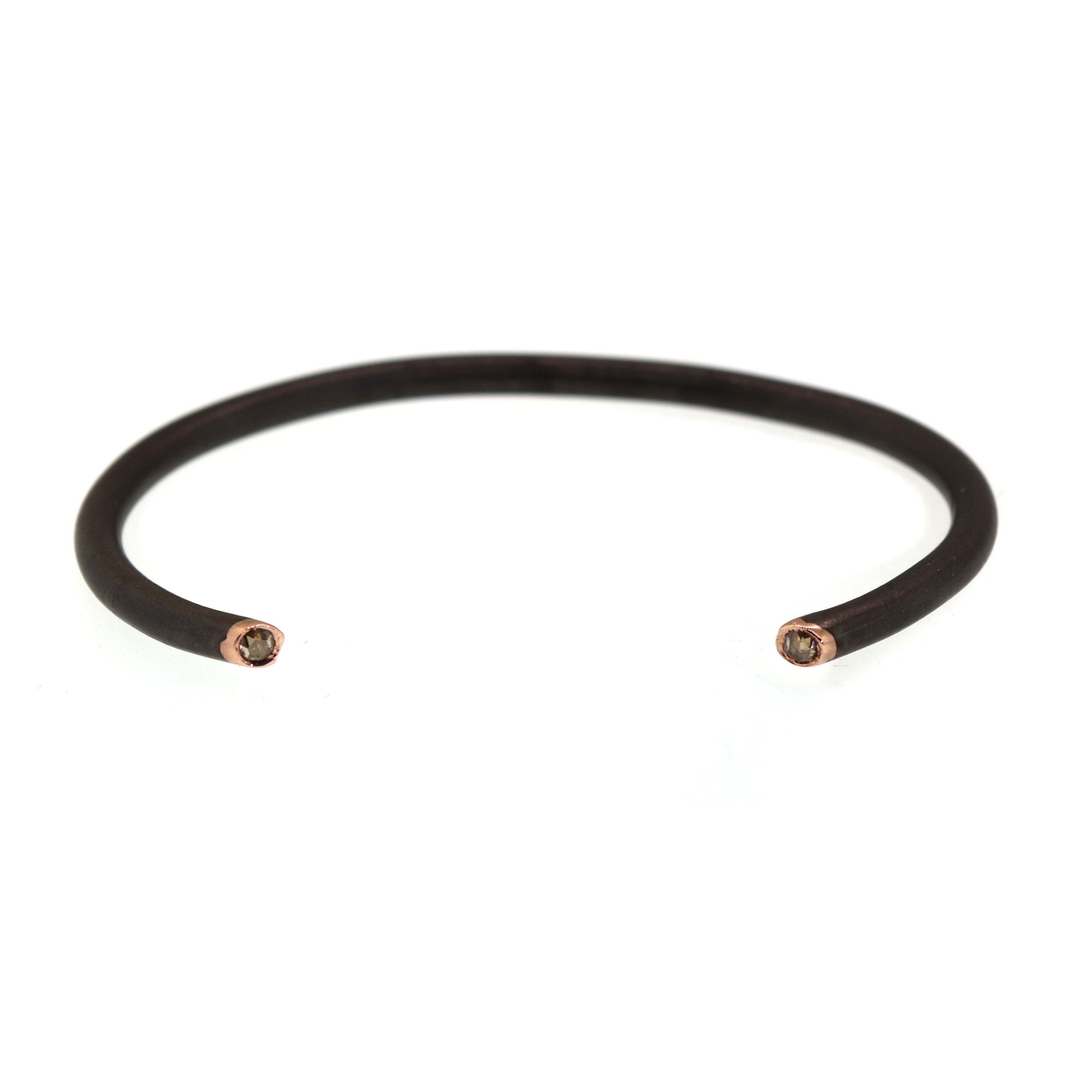 Open Cuff & Raw Diamond Bracelet