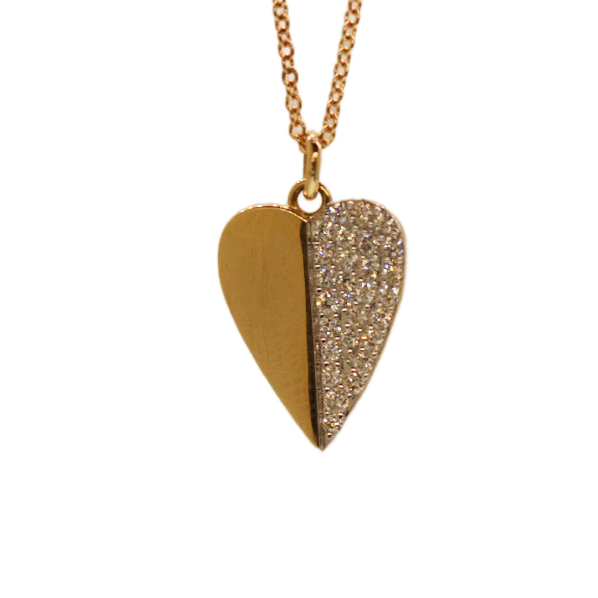 Gold & Diamond Heart Necklace