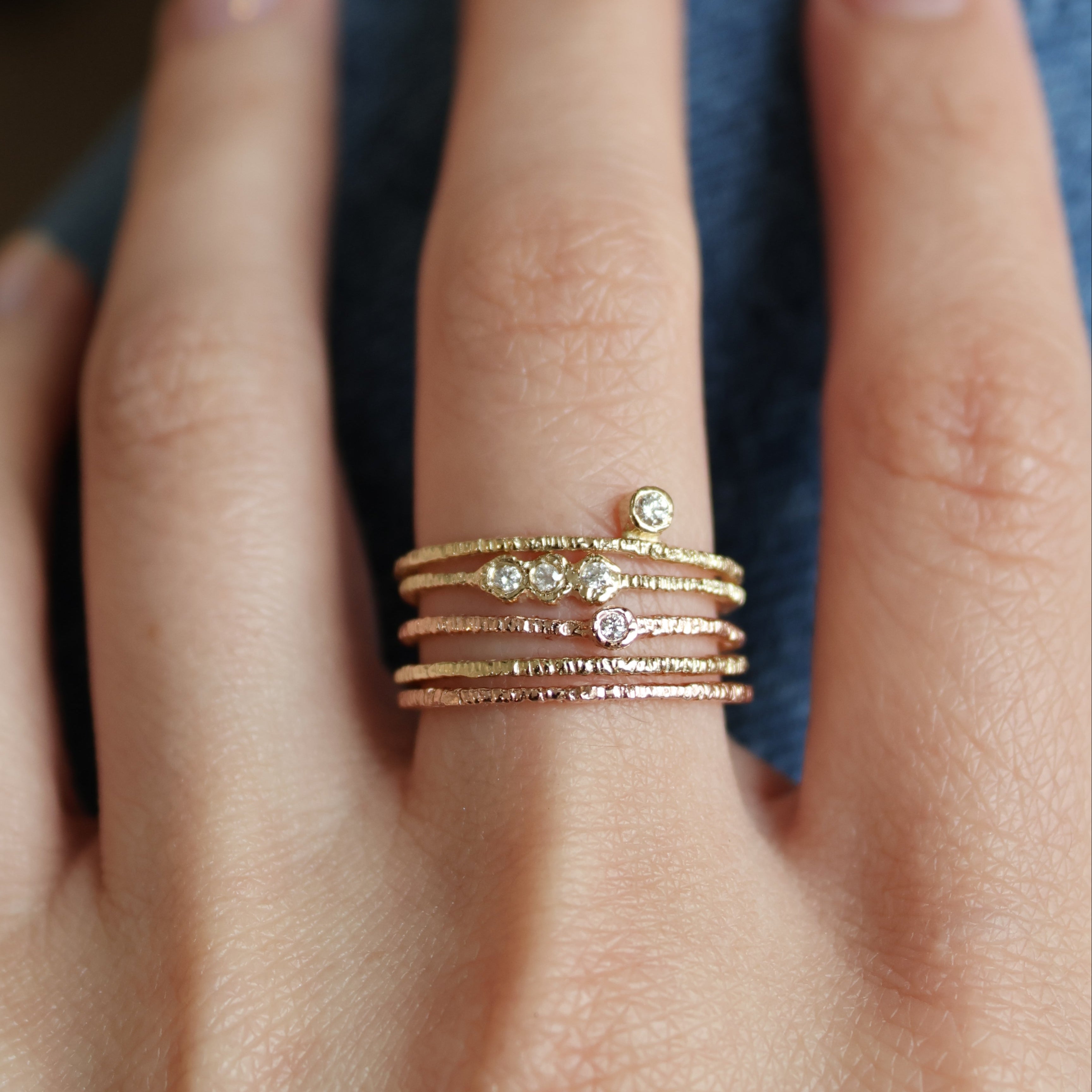Gold Etched Thin Band