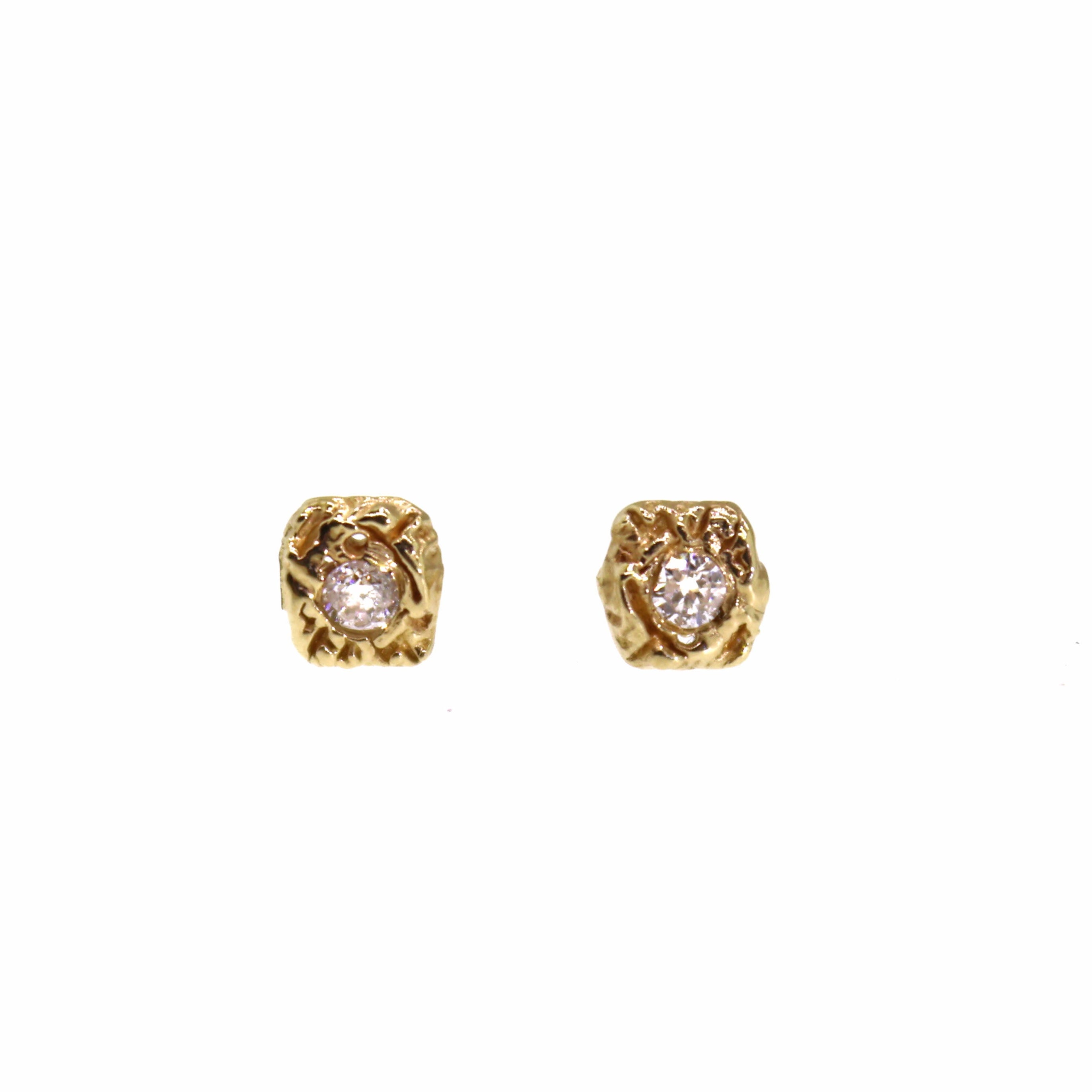 Diamond Textured Stud Earrings