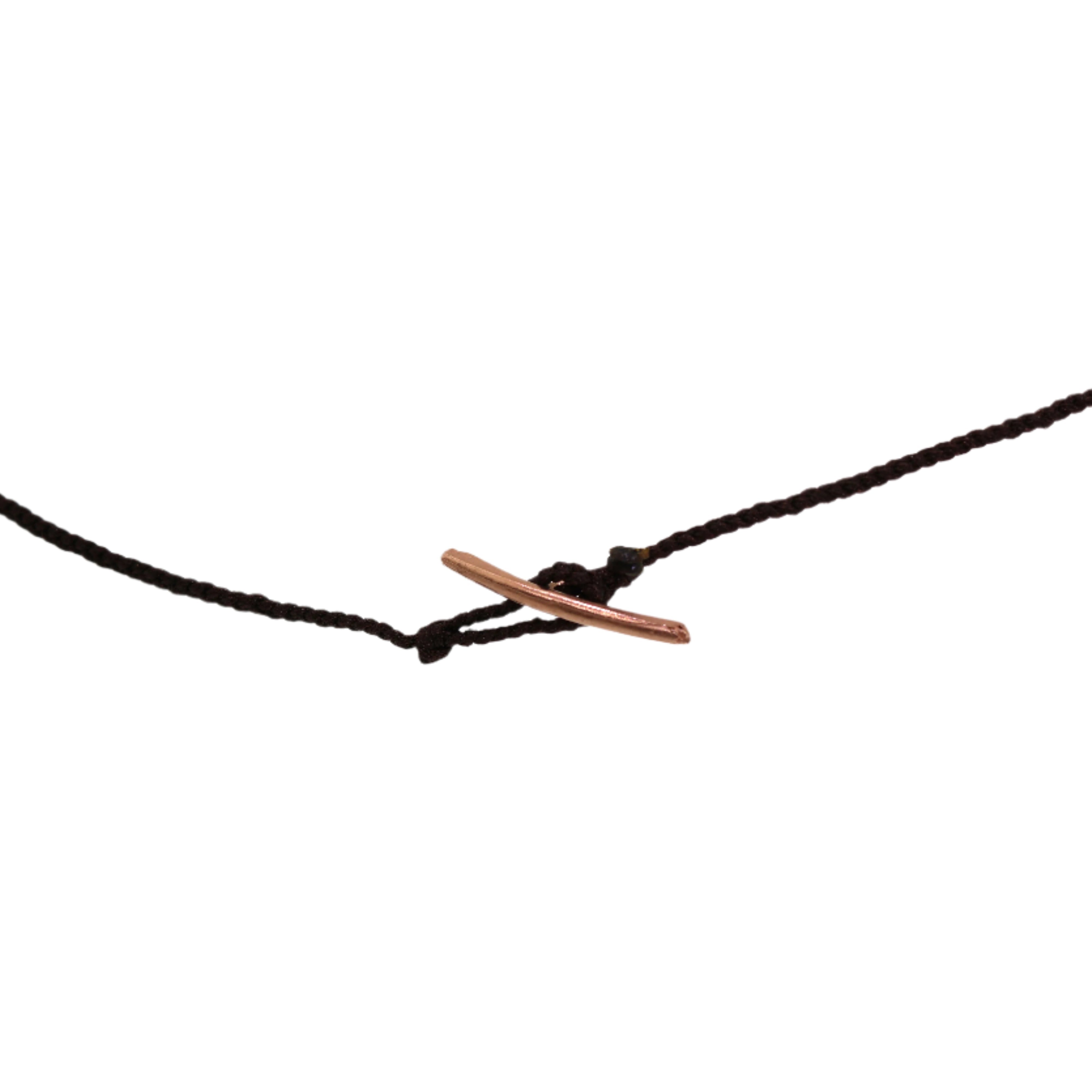 Rose Gold Wishbone Macrame Necklace