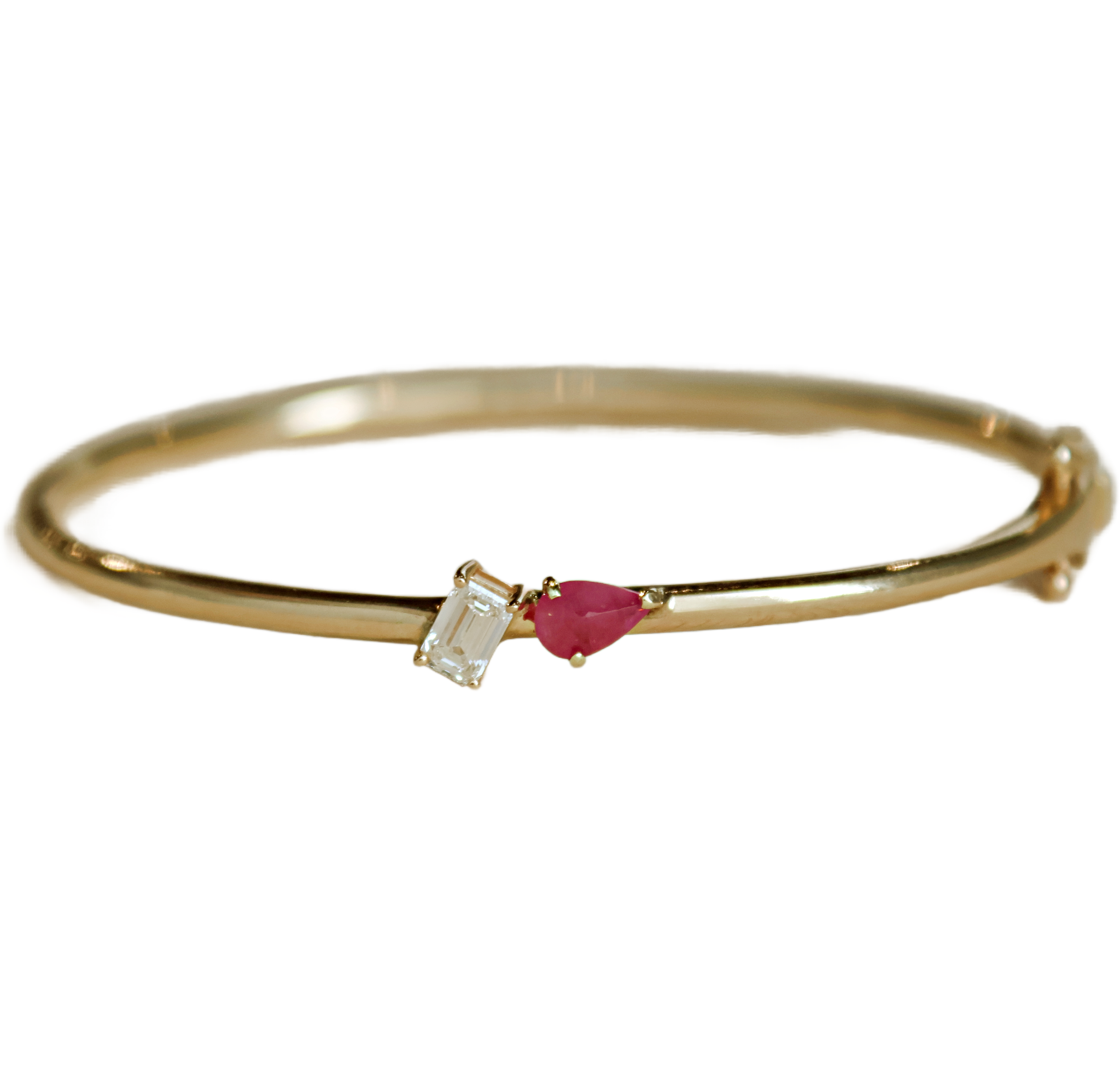 Emerald Cut Diamond & Ruby Bracelet