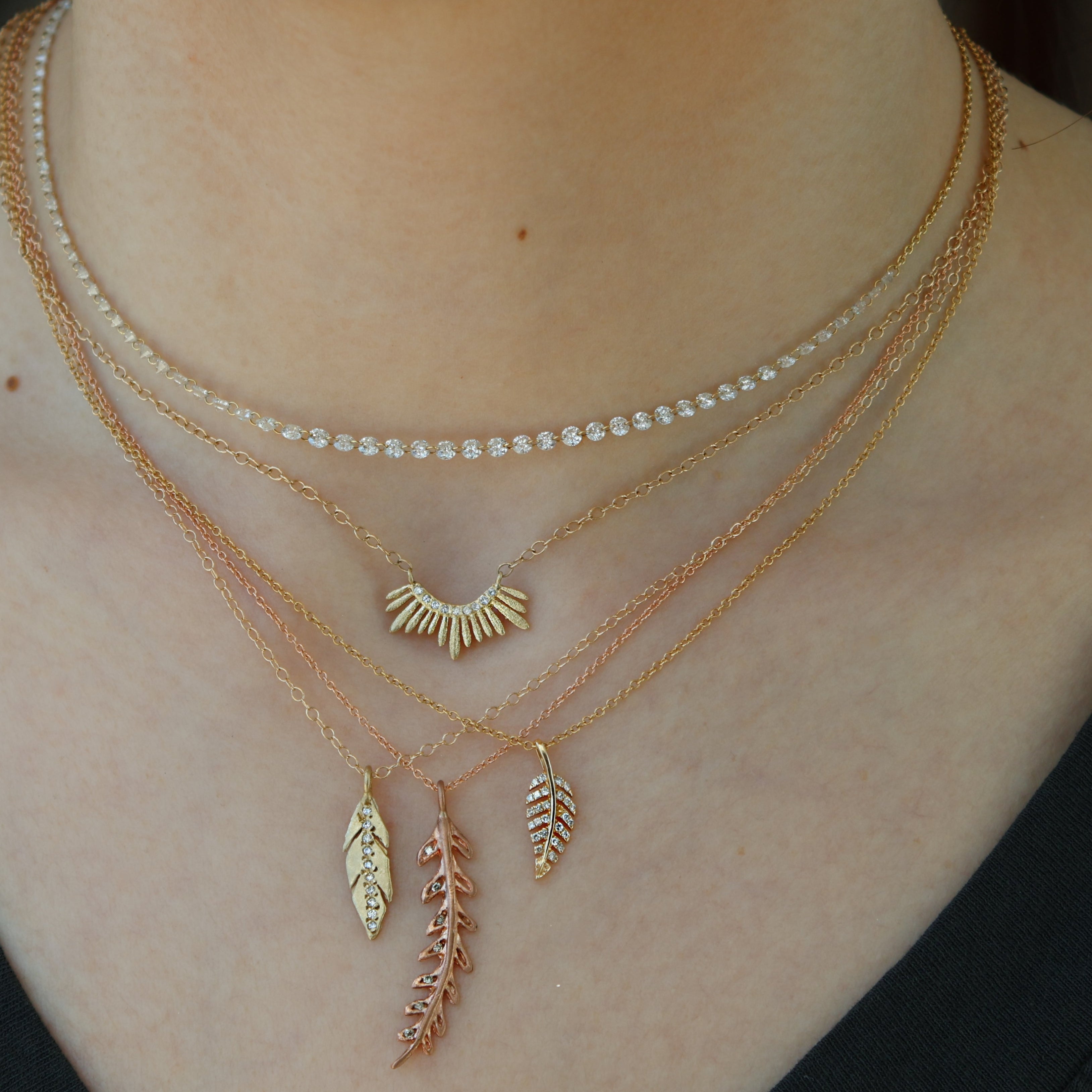 Half Drilled Diamond Necklace