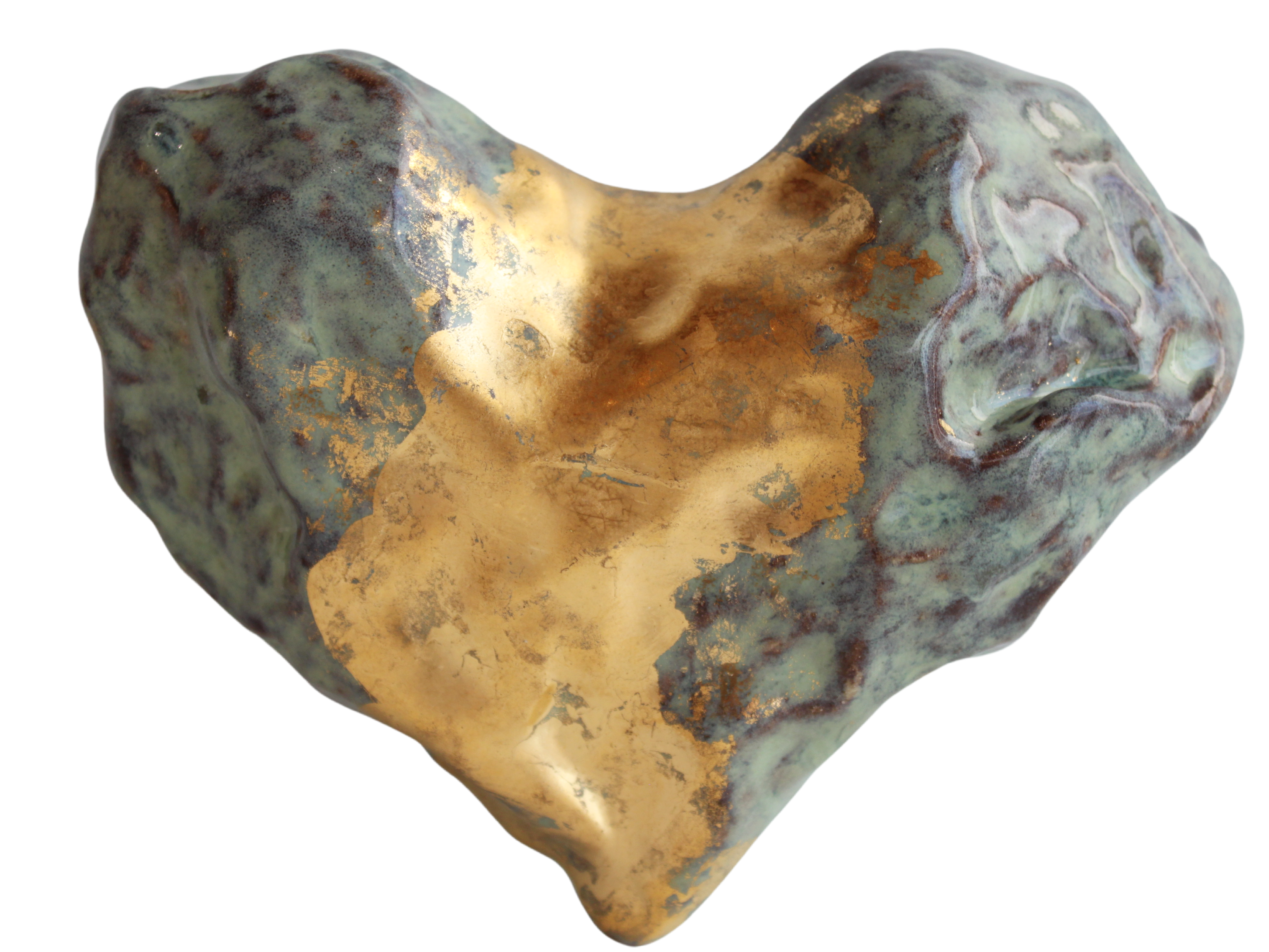 Cuqui Moss Green & Gold Textured Heart