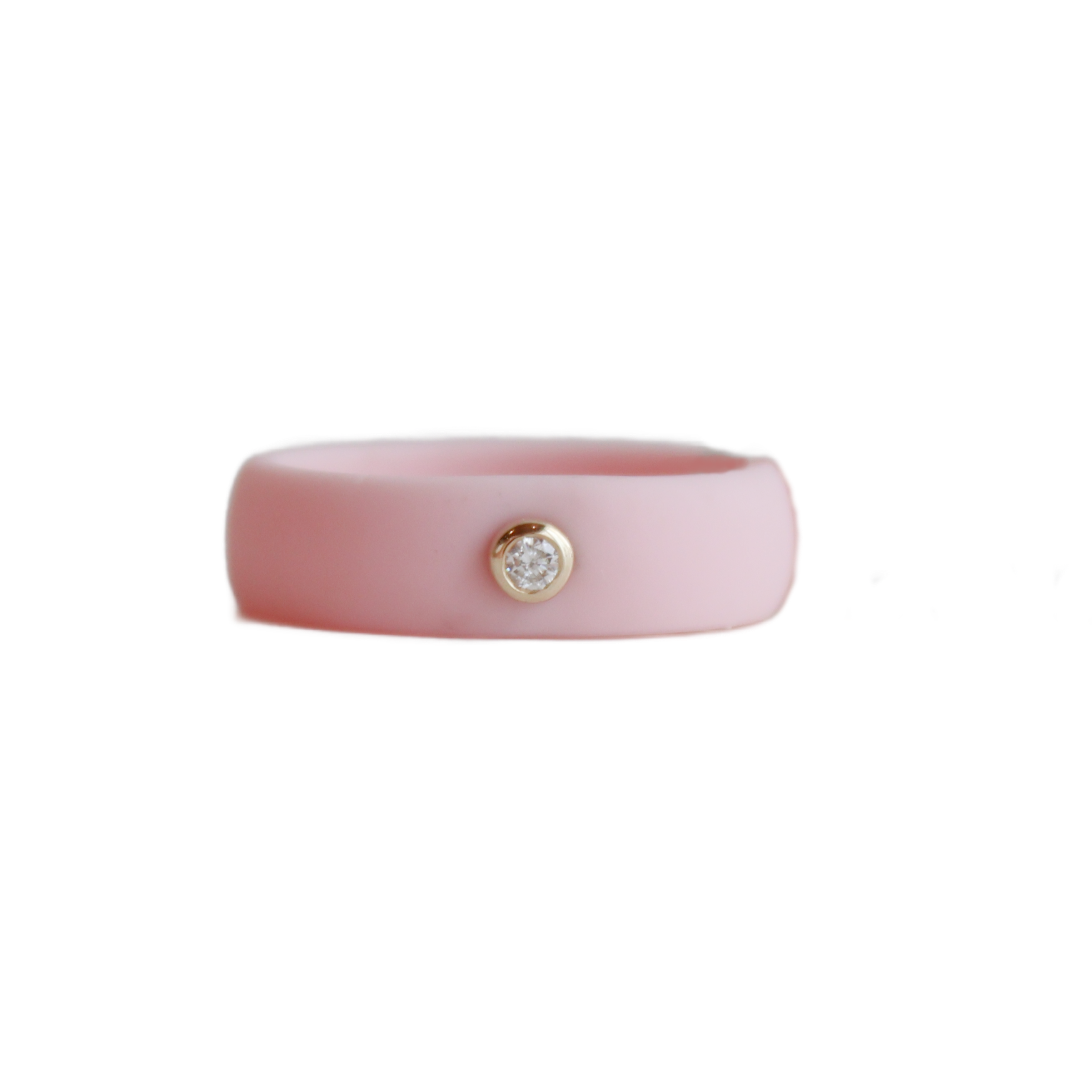 Single Diamond Silicone Band - Sakura Pink