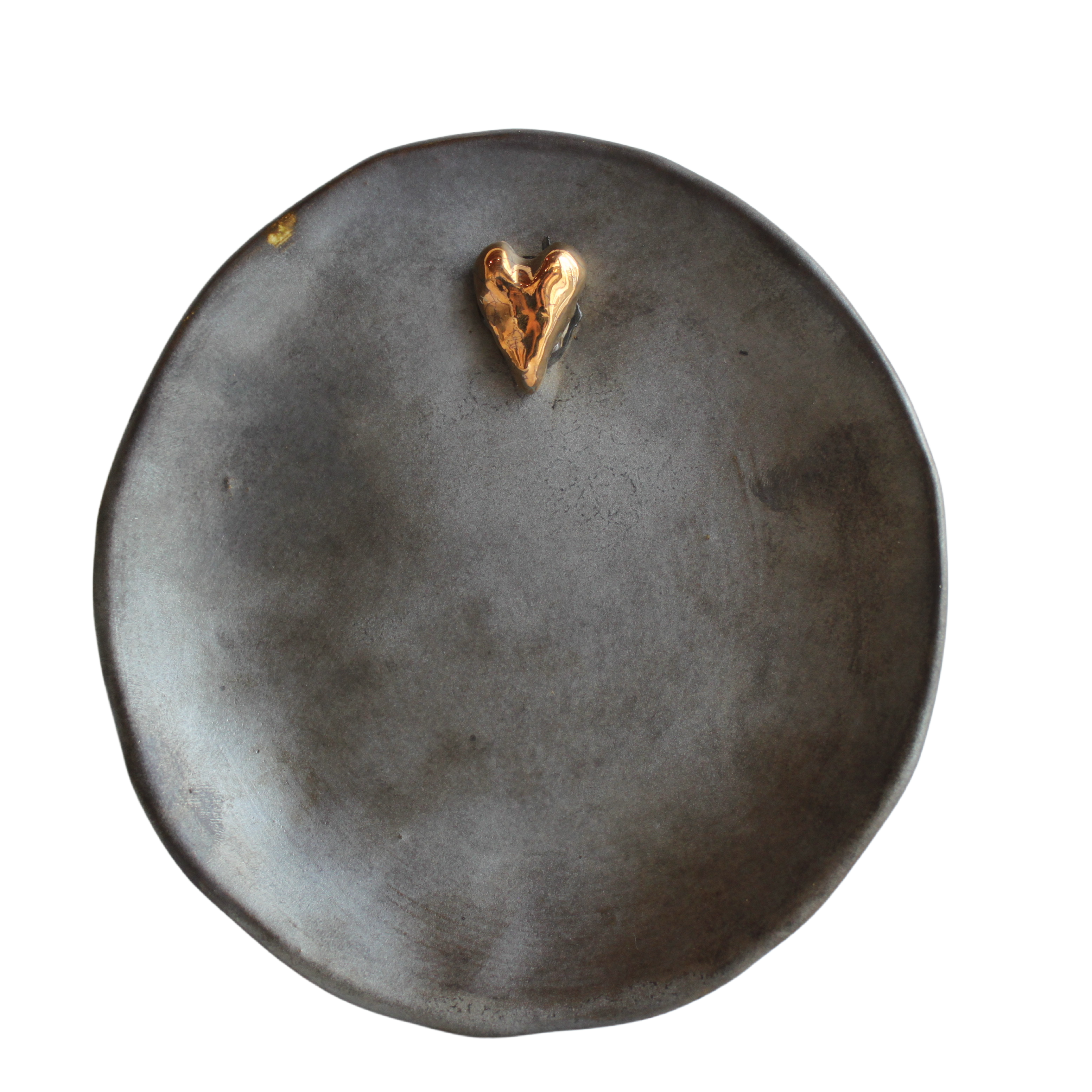 Cuqui Pewter & Gold Heart Plate
