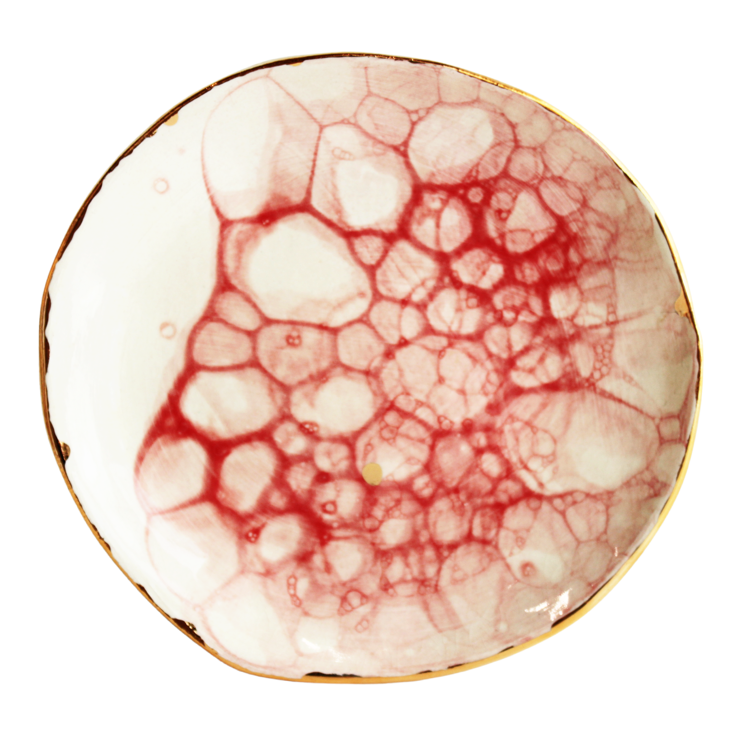 Cuqui Red & Gold Bubble Plate