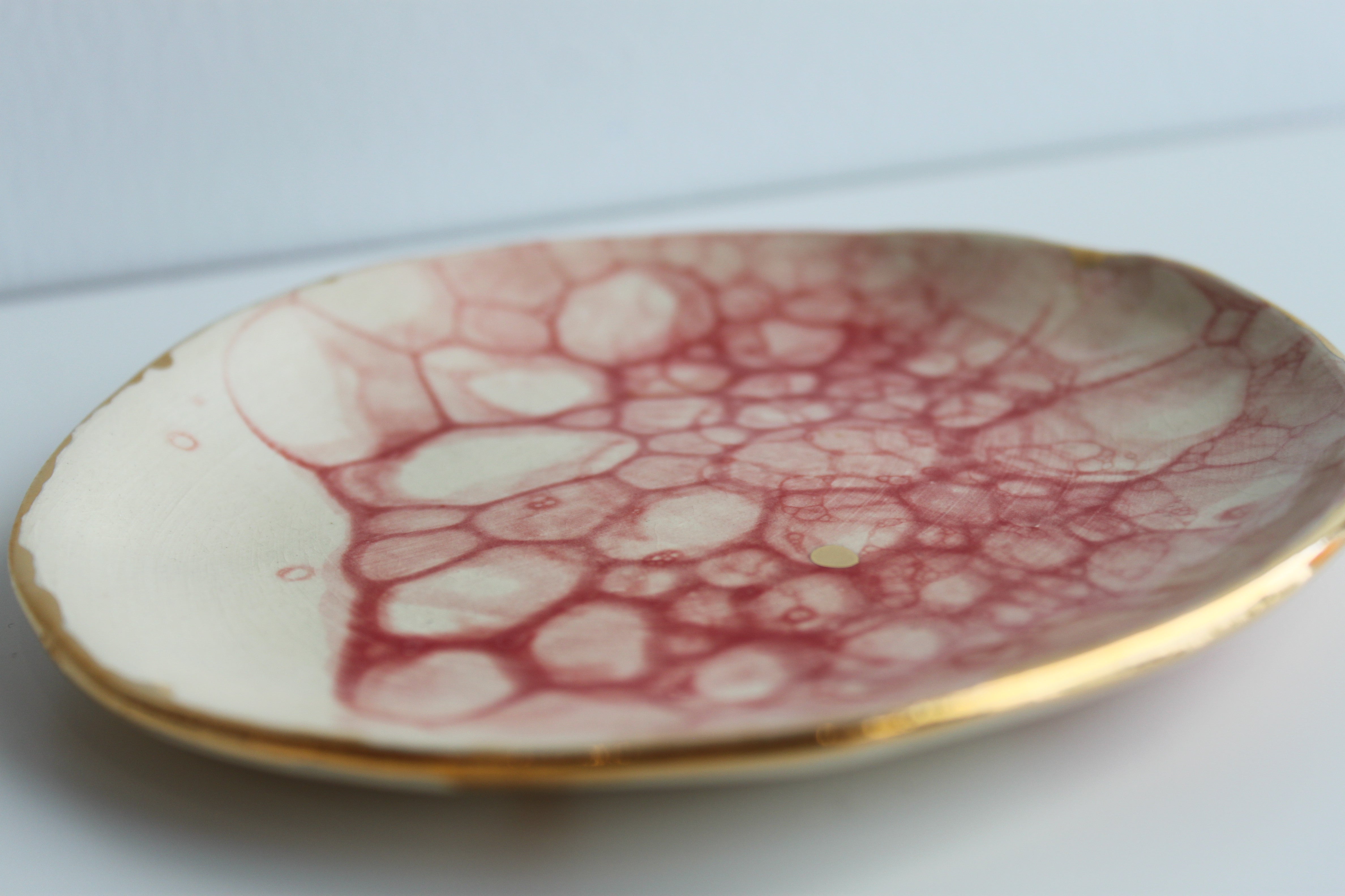 Cuqui Red & Gold Bubble Plate