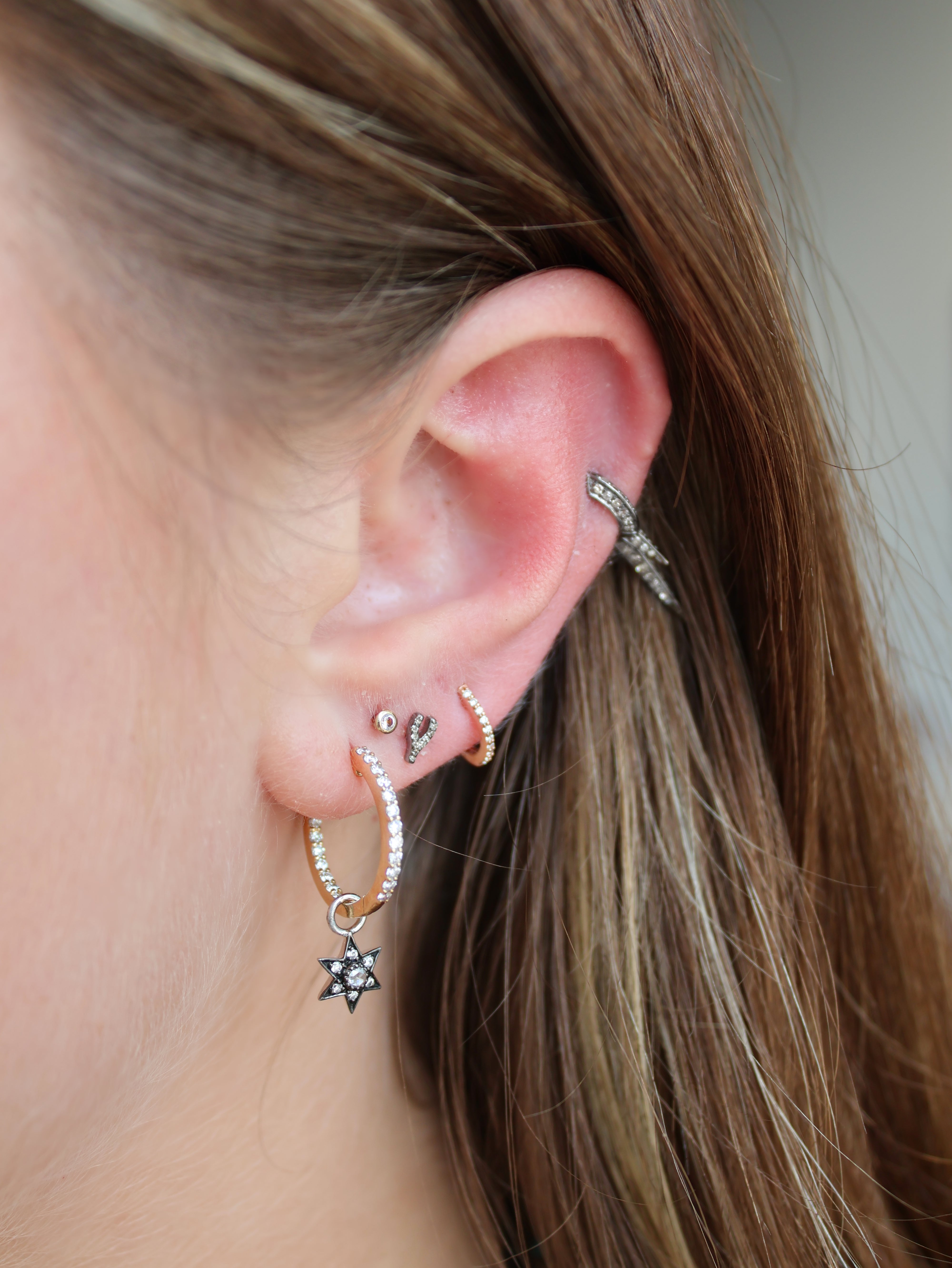 Star dangle hoops