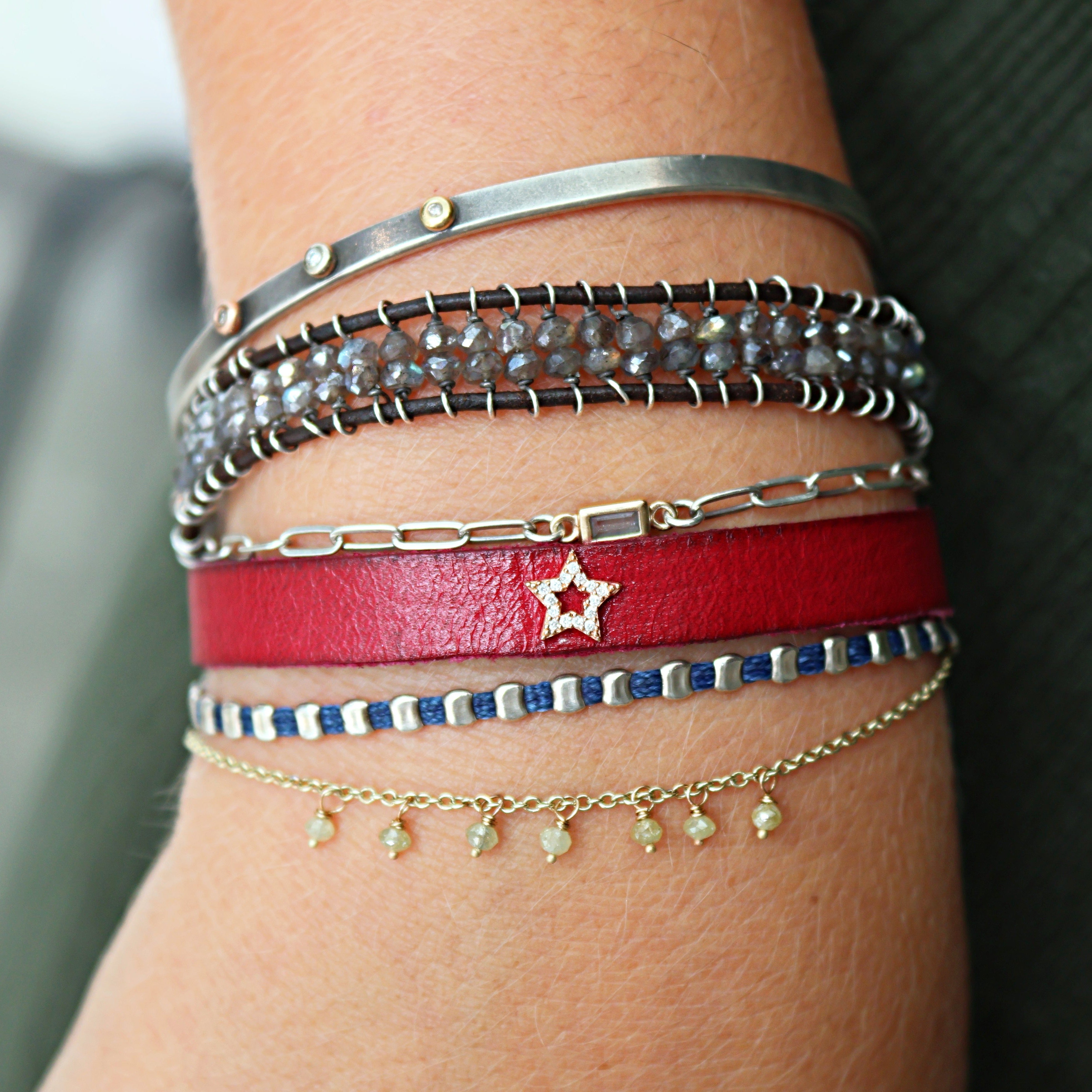 Raw Diamond & Turquoise Dangle Bracelet