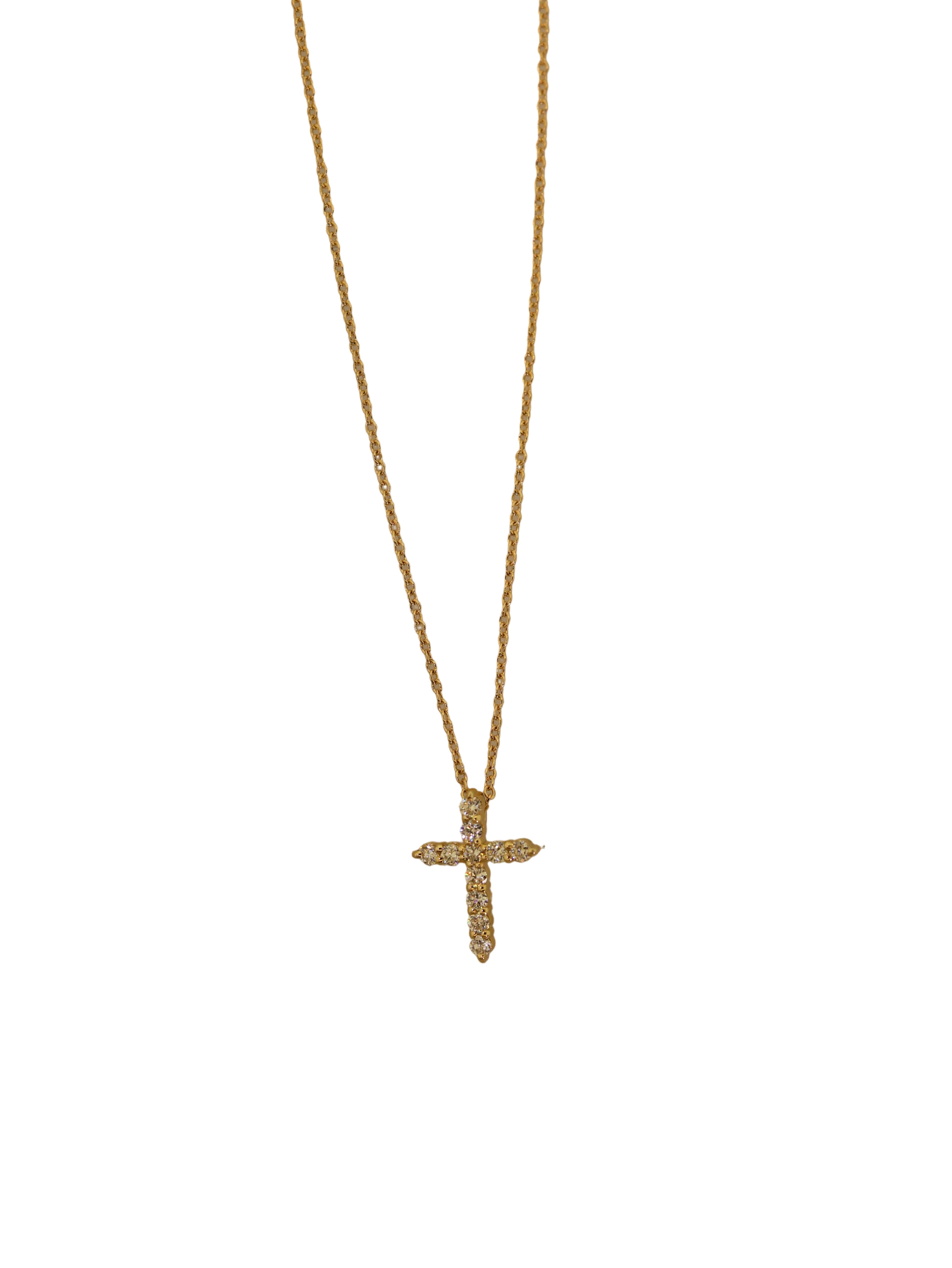Yellow gold diamond cross