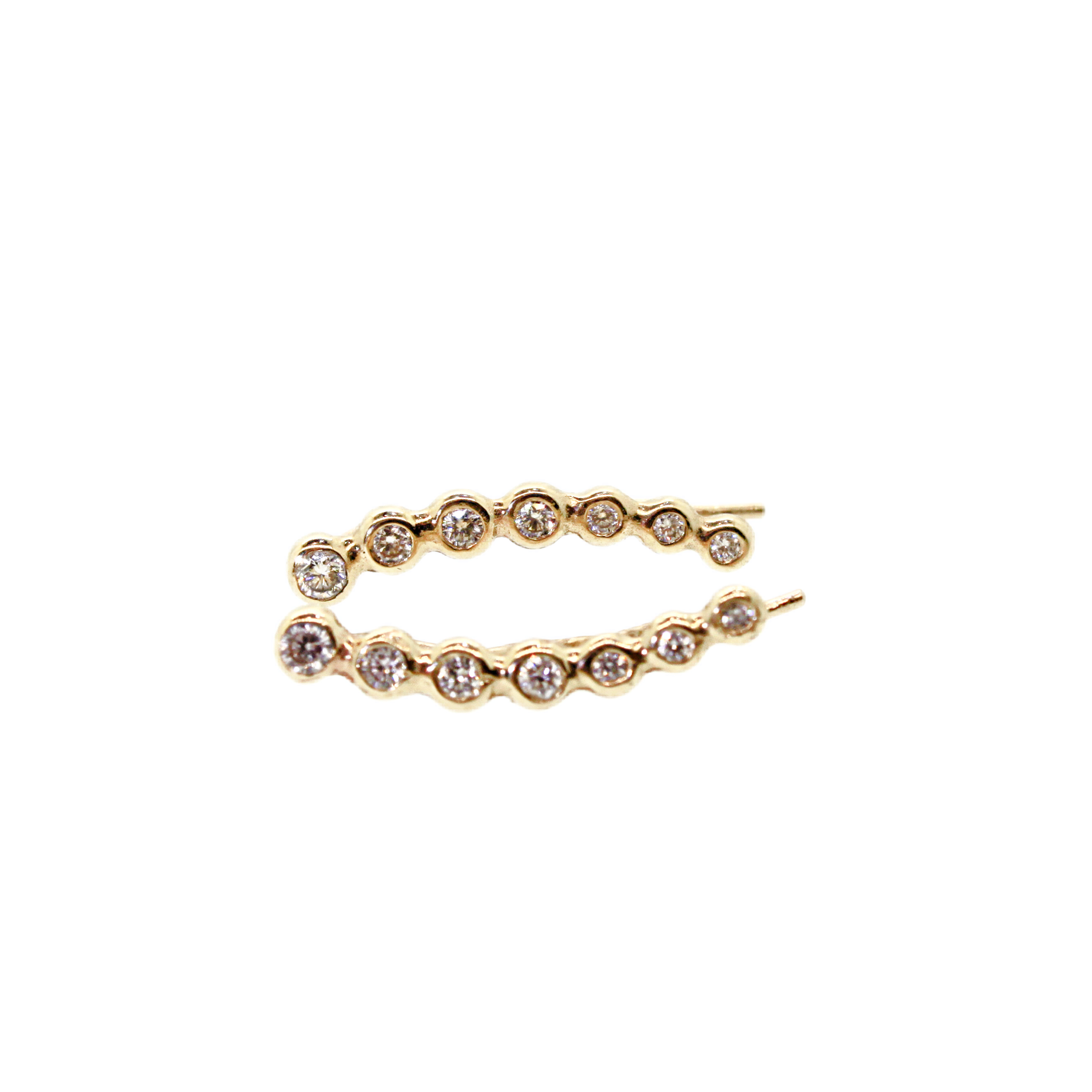 14k yellow gold and Diamond ear climbers