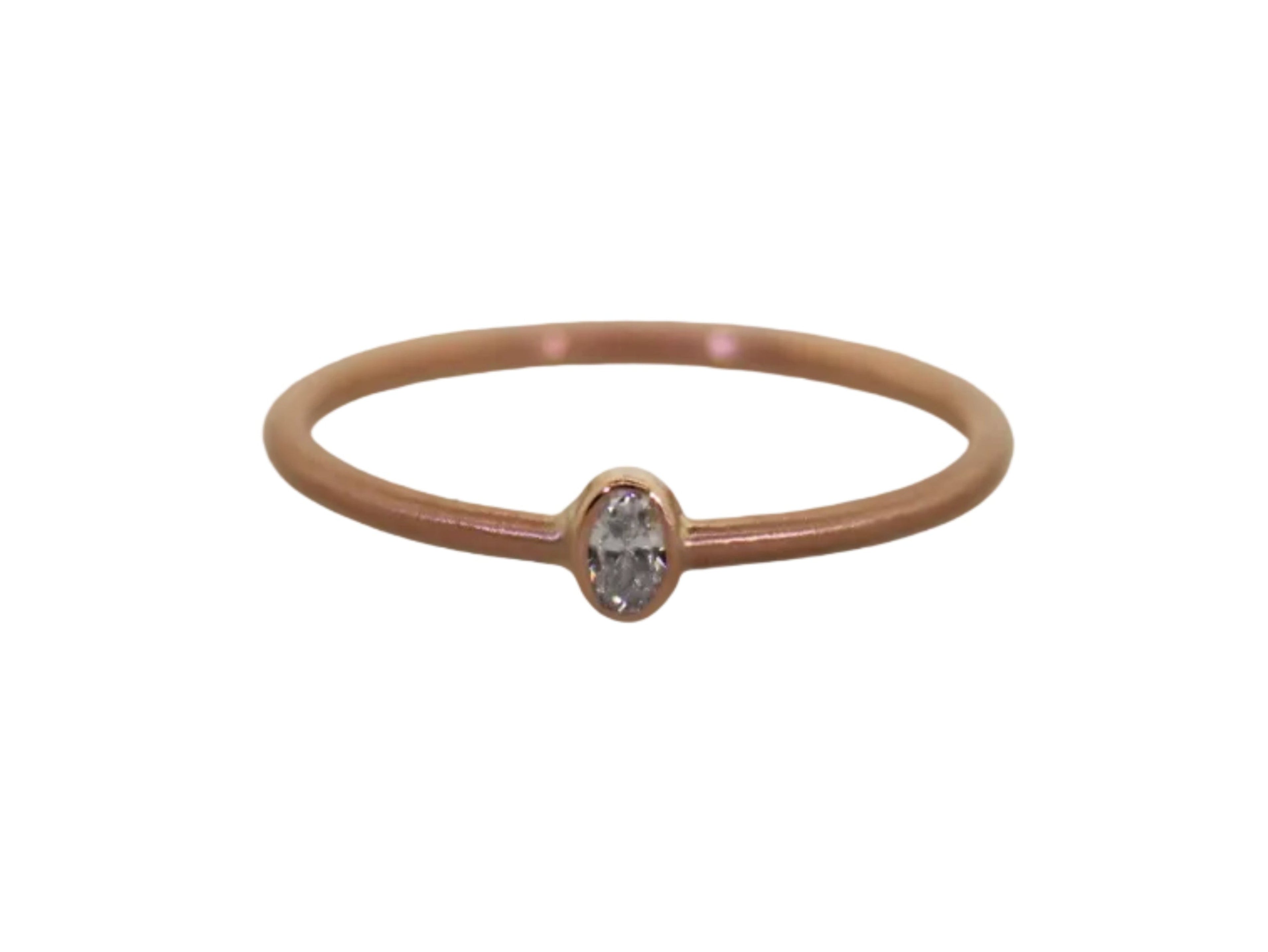 Rose Gold Dainty Diamond Band