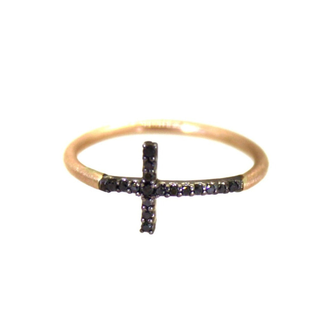 Black Diamond Sideways Cross Ring