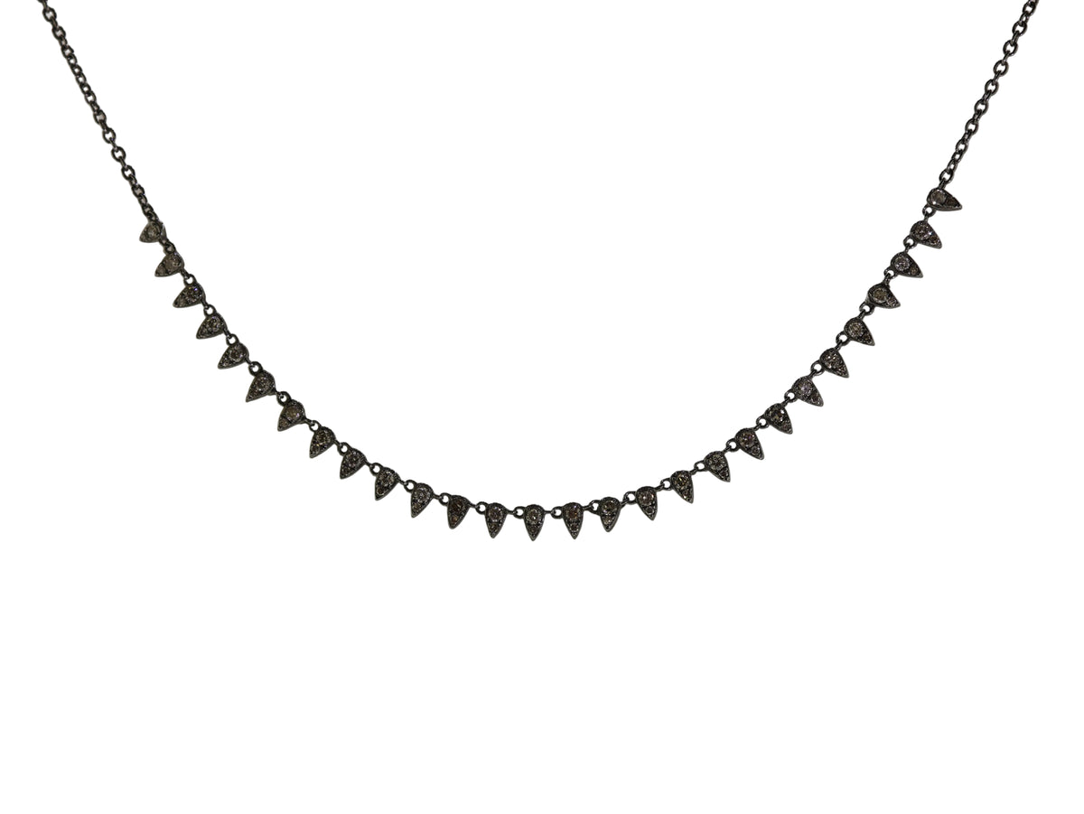 Silver Diamond Spike Collar Necklace