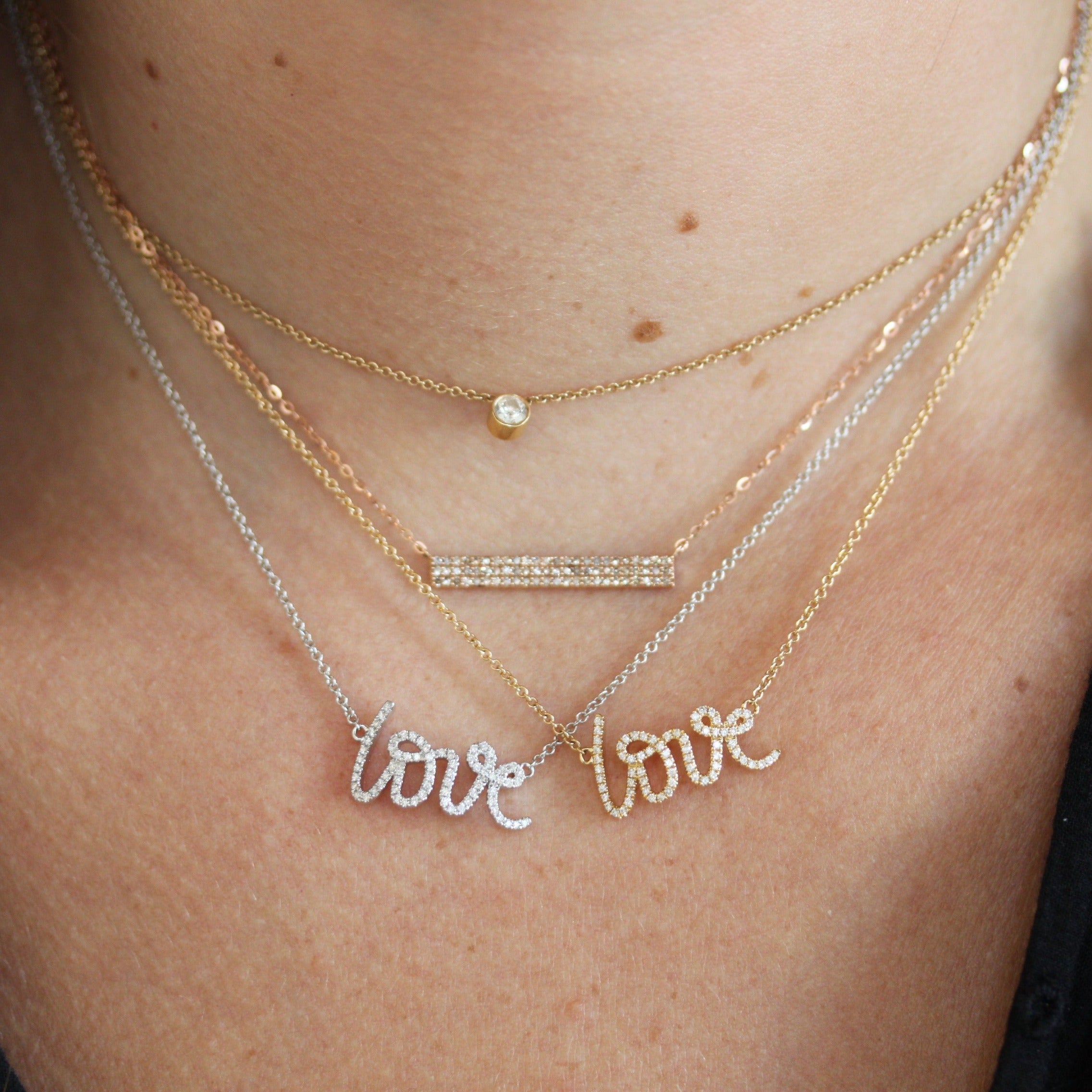 Curved LOVE Necklace