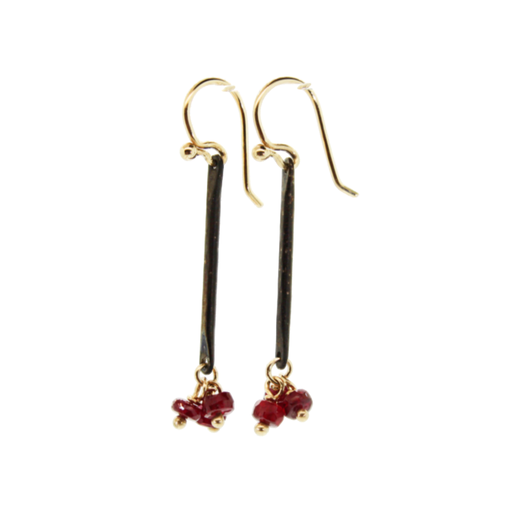 Faceted Rubies Earrings