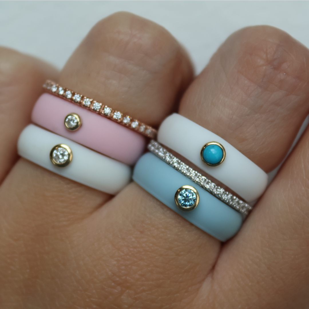 Turquoise Stone Silicone Band - Aqua