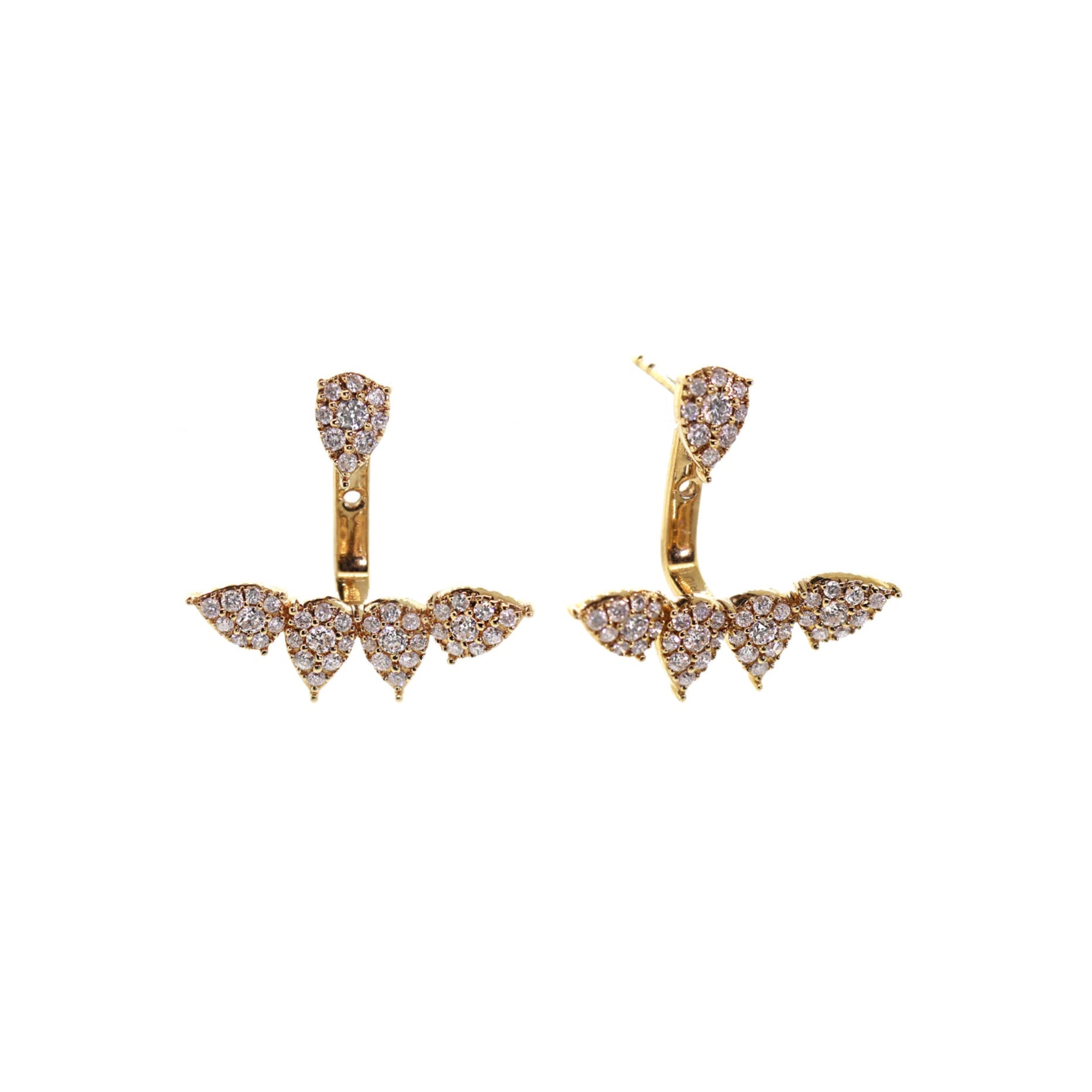 Yellow Gold Jacket Diamond Earrings