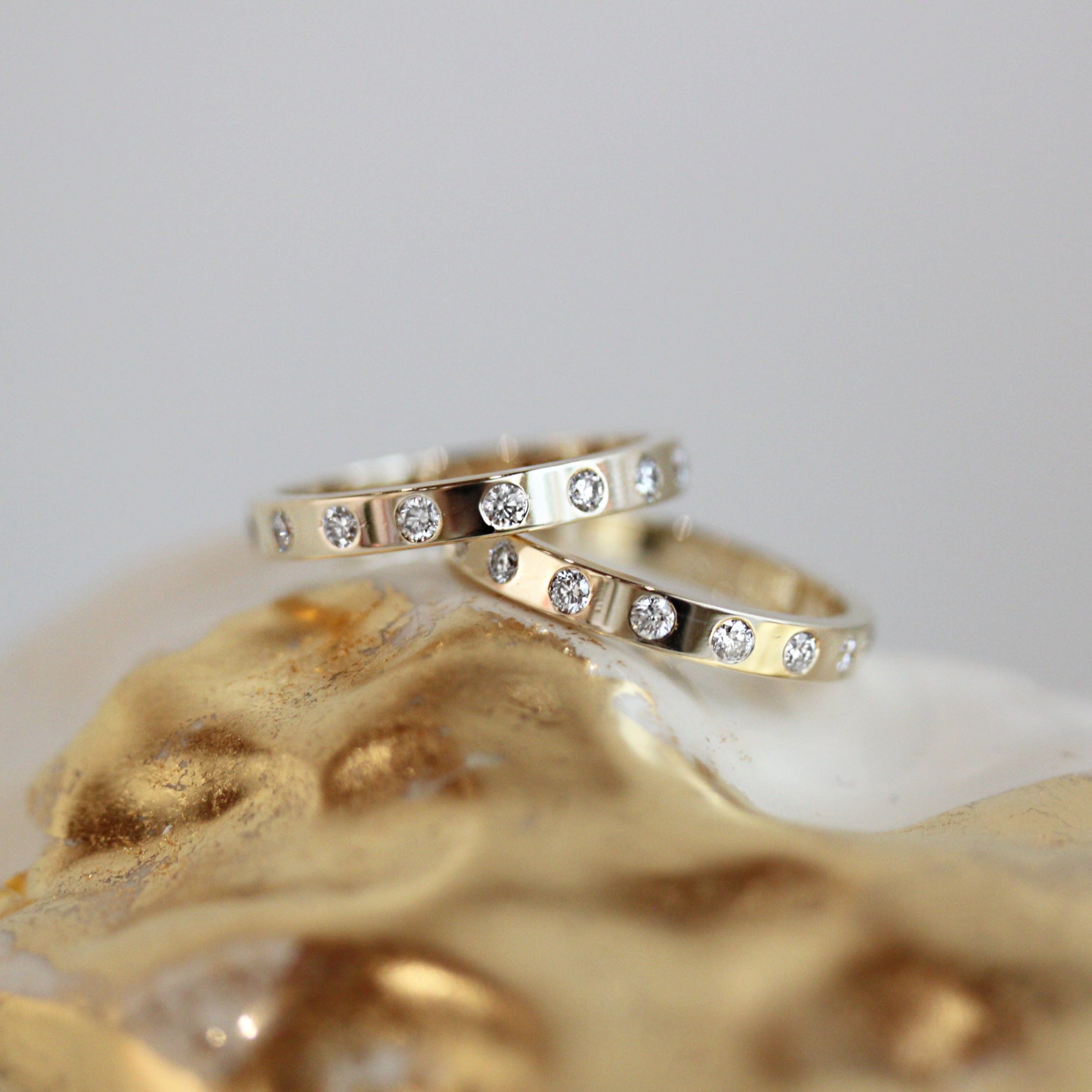 Inlaid Diamond Eternity Band Ring