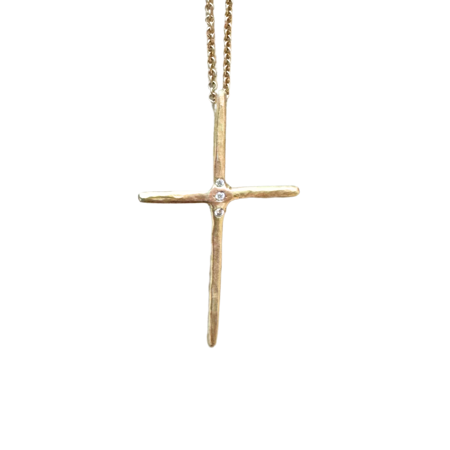 Yellow Gold Large Cross Necklace