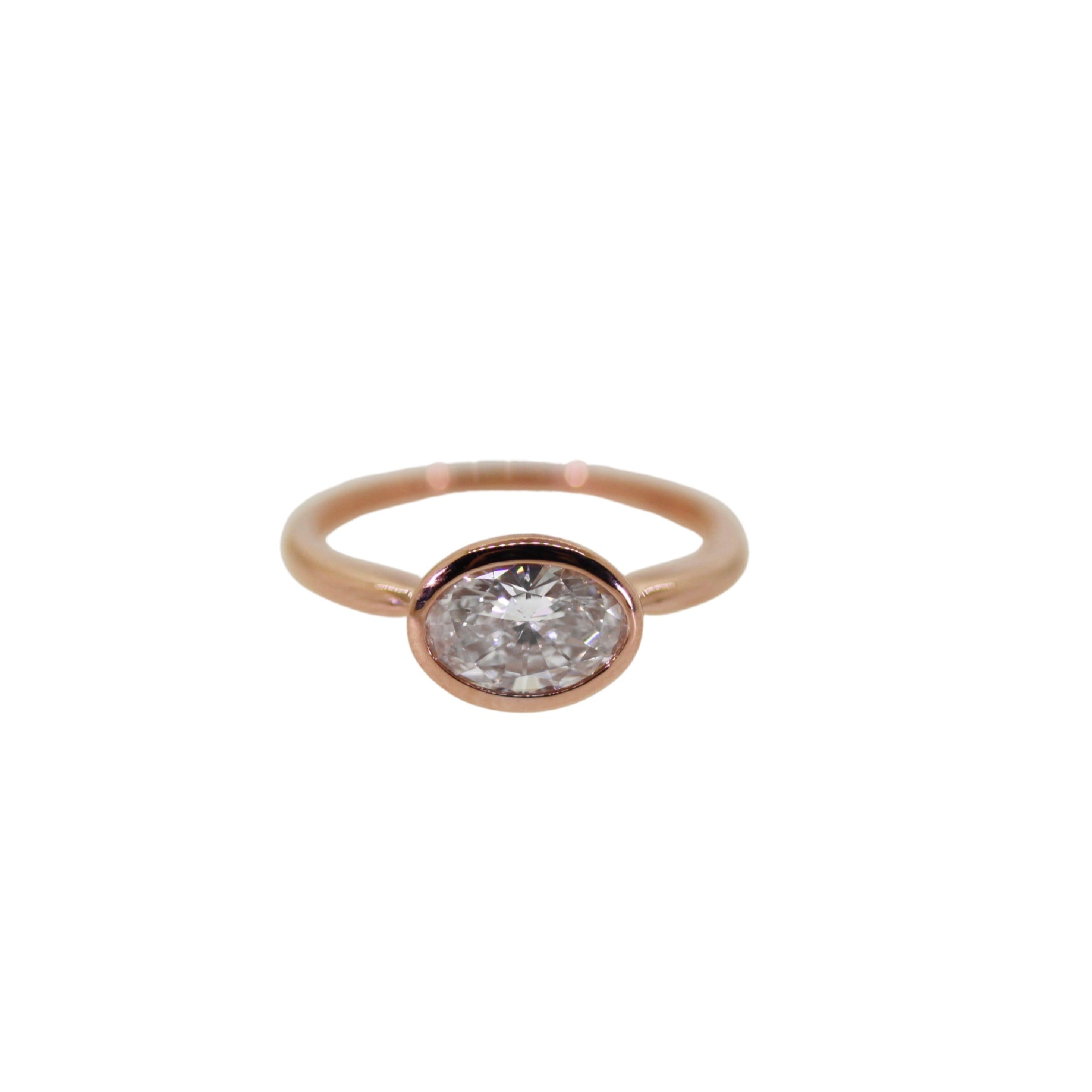 Rose Gold Solitaire Bezel Engagement Ring