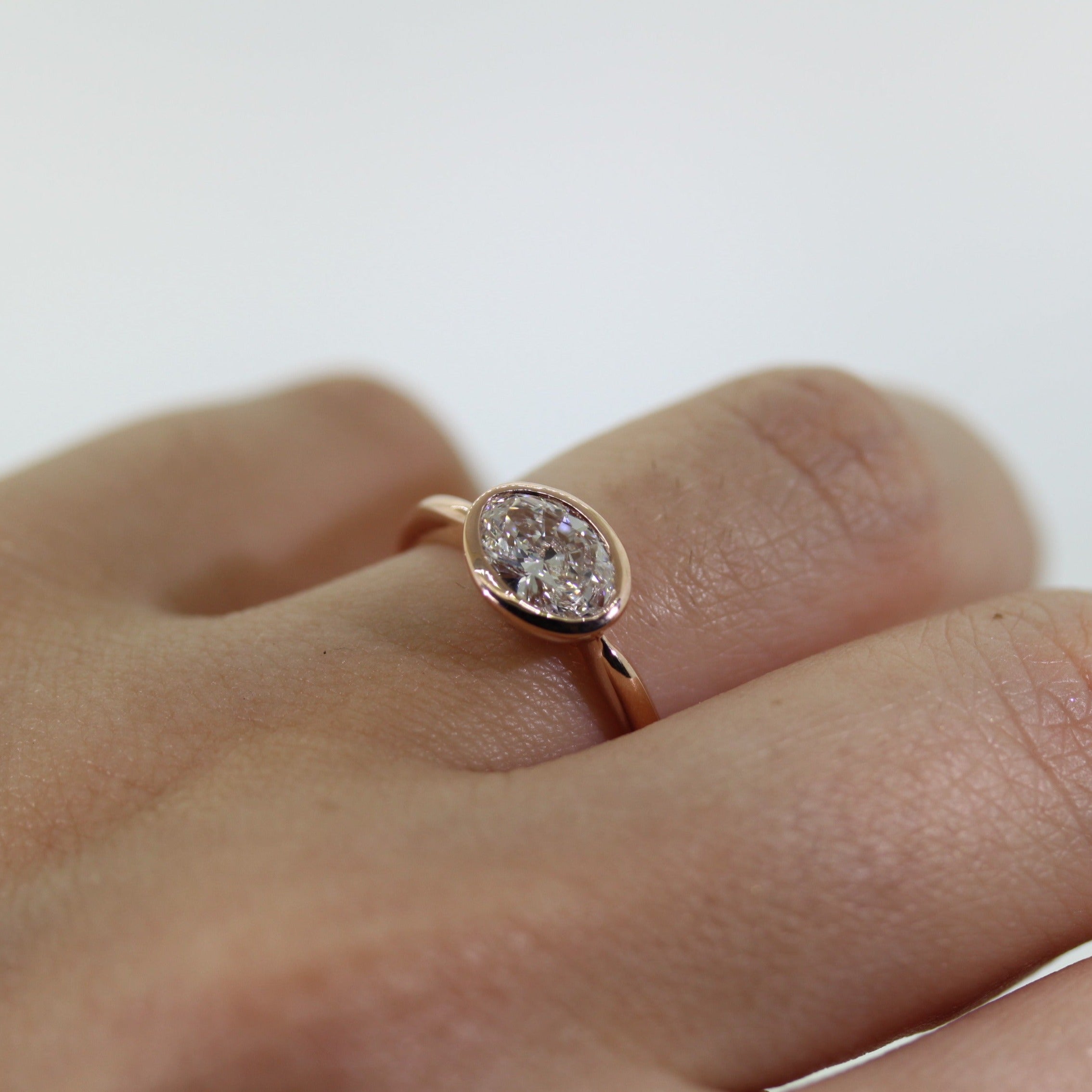 Rose Gold Solitaire Bezel Engagement Ring