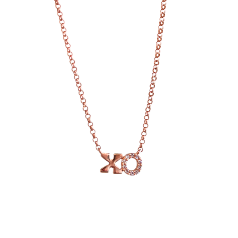 Rose Gold XO Diamond Necklace