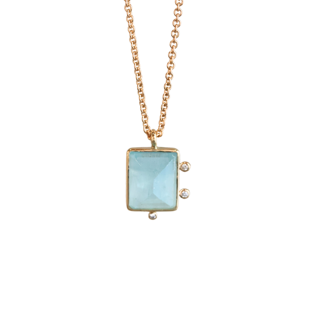 Raw Aquamarine Chain Necklace